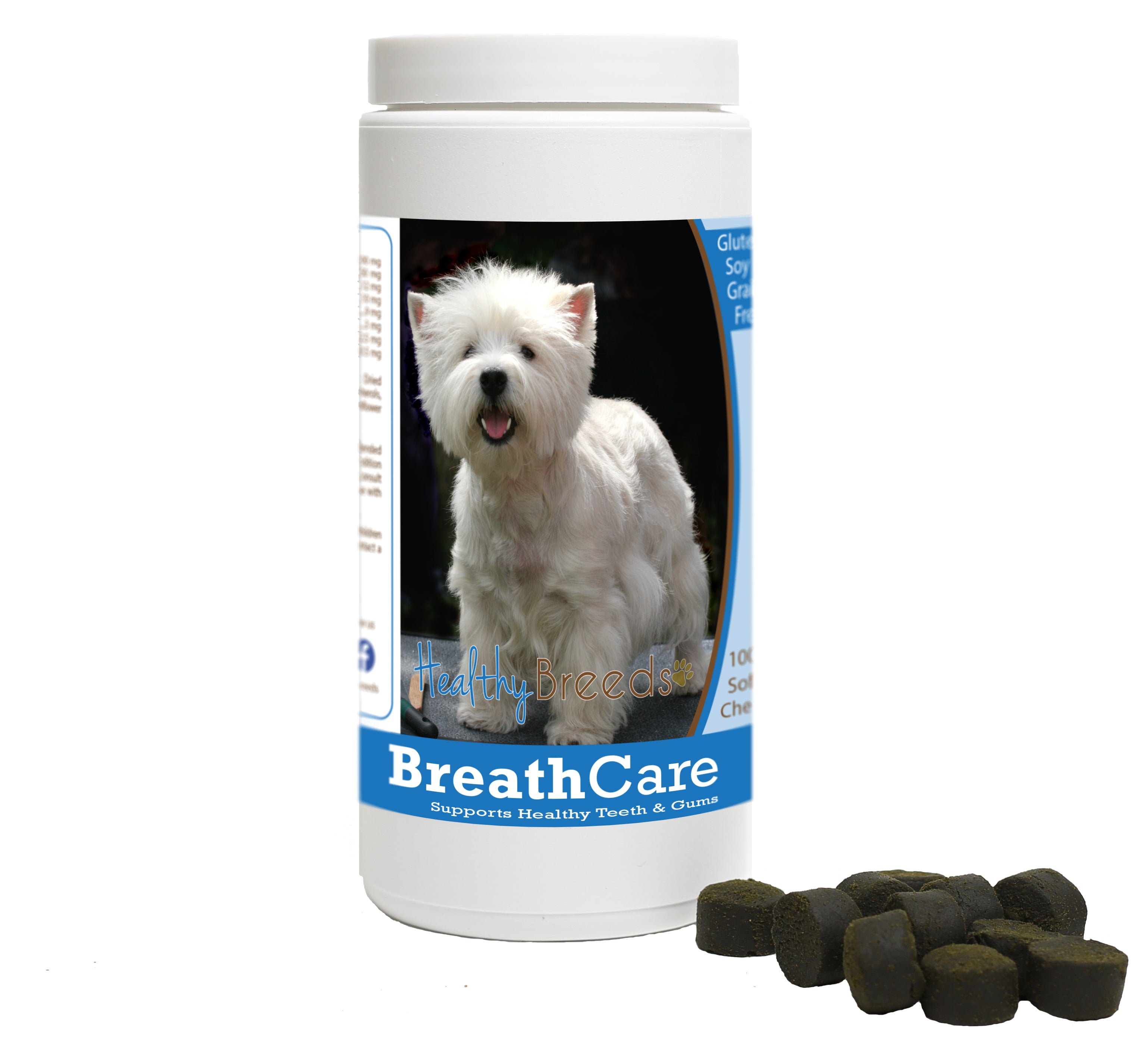 West Highland White Terrier Breath Care Soft Chews for Dogs 60 Count