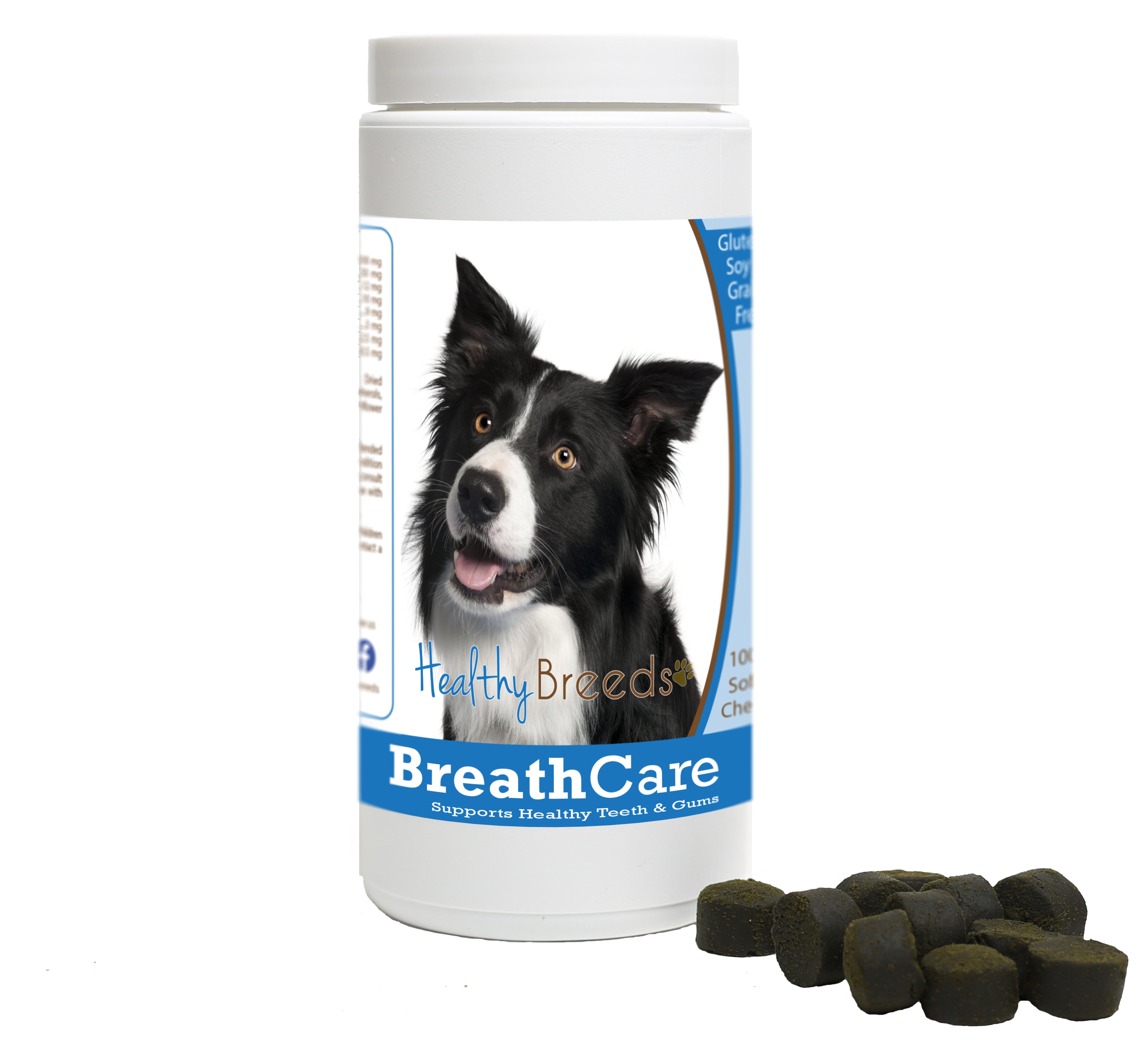 Border Collie Breath Care Soft Chews for Dogs 100 Count