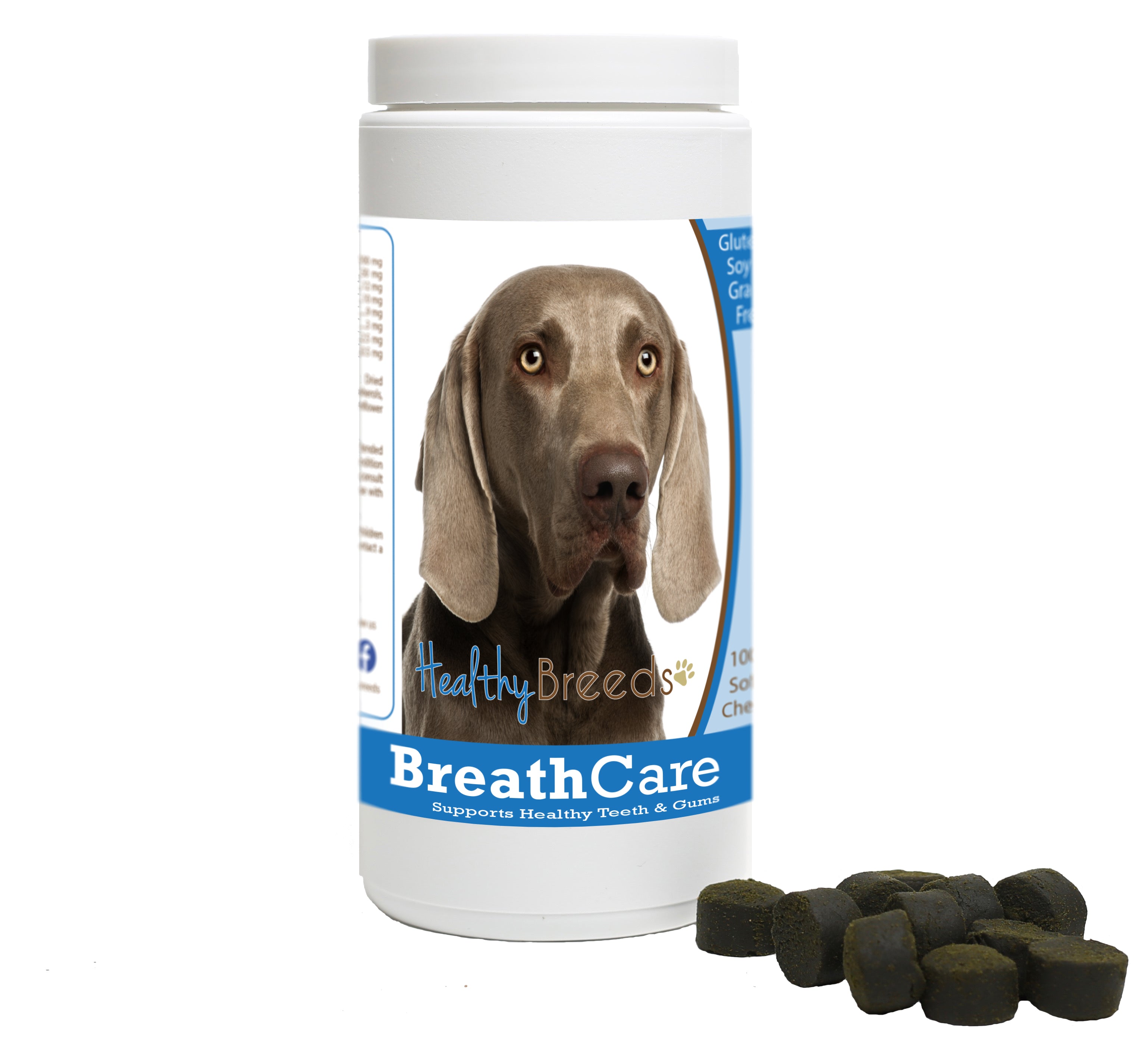 Weimaraner Breath Care Soft Chews for Dogs 60 Count