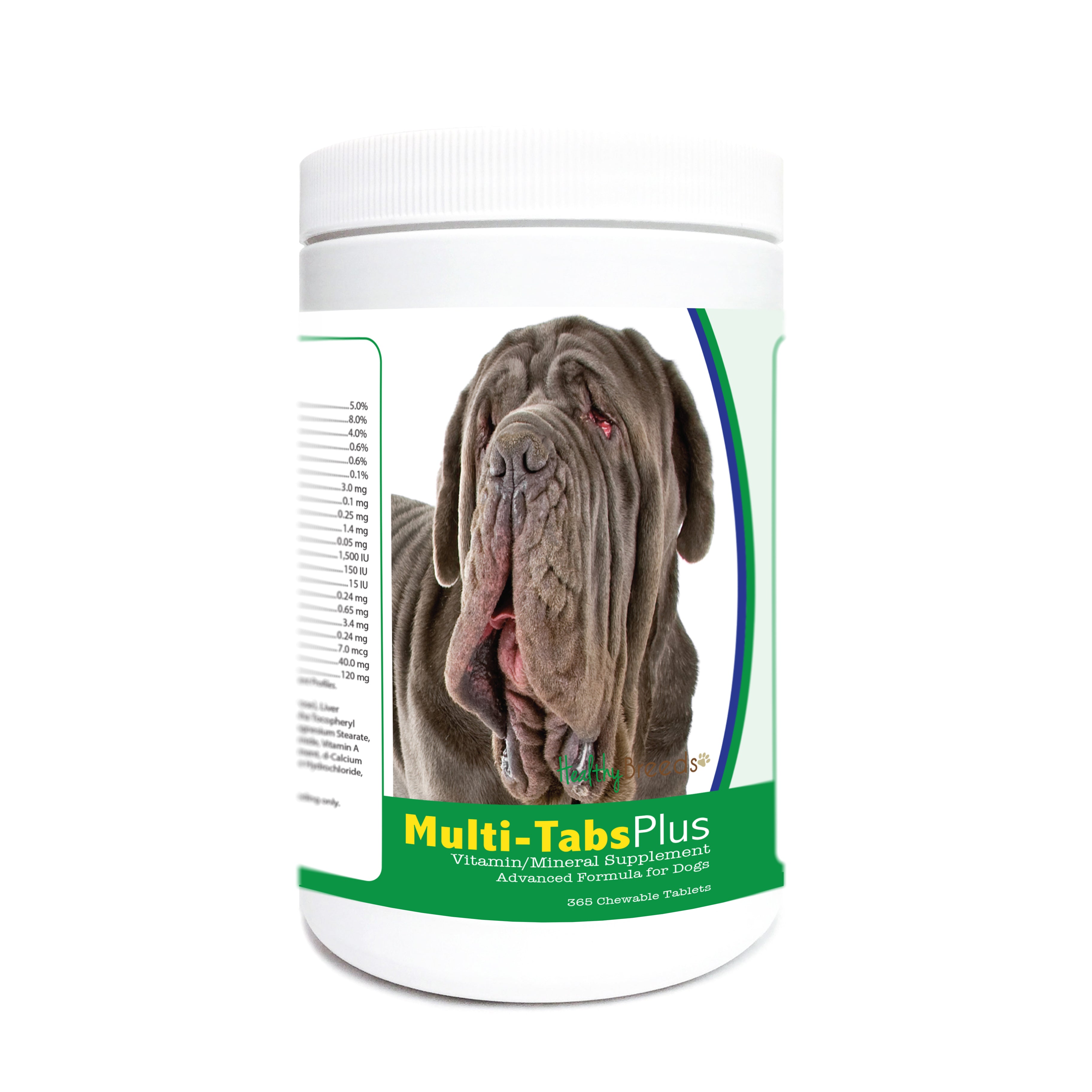 Neapolitan Mastiff Multi-Tabs Plus Chewable Tablets 365 Count