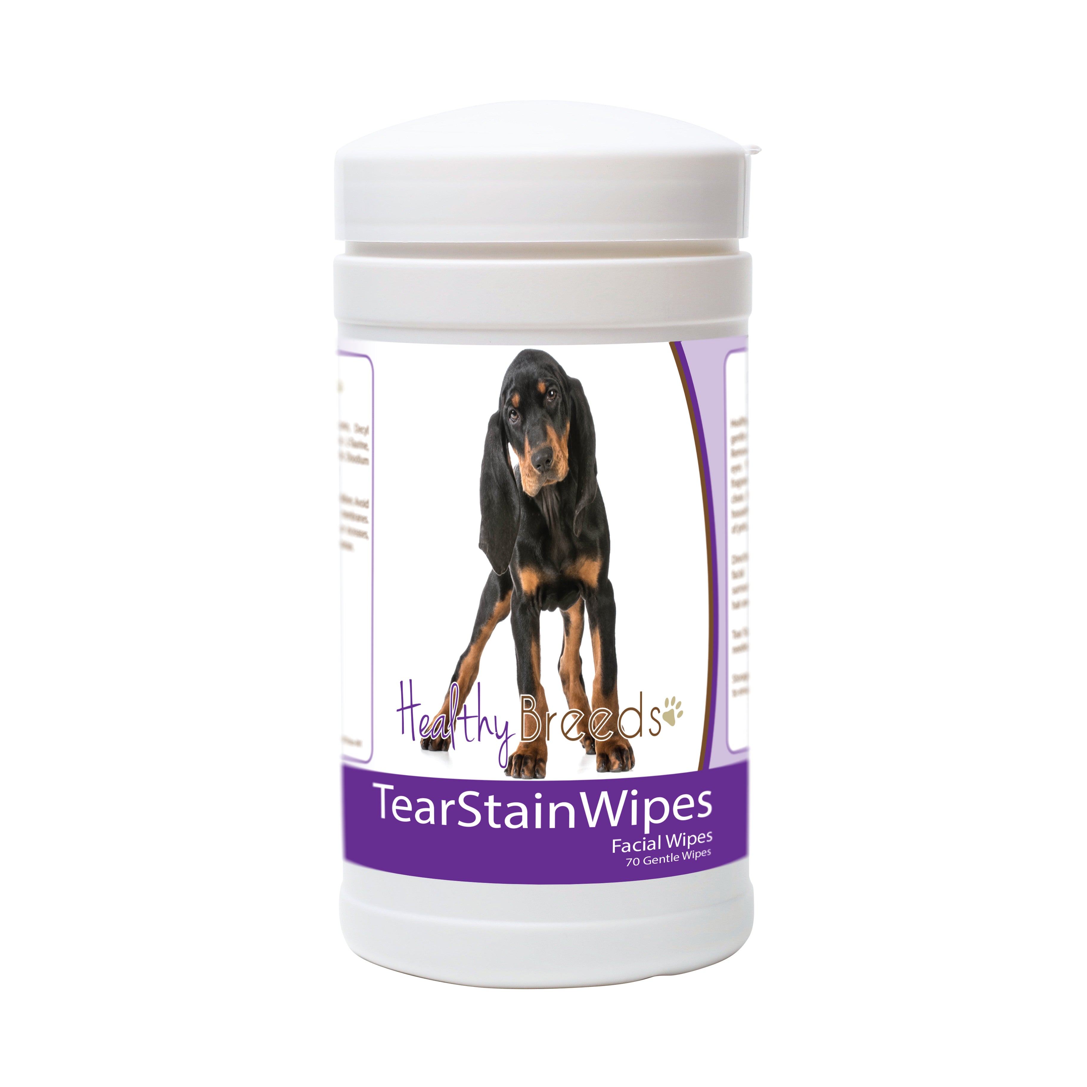 Black and Tan Coonhound Tear Stain Wipes 70 Count