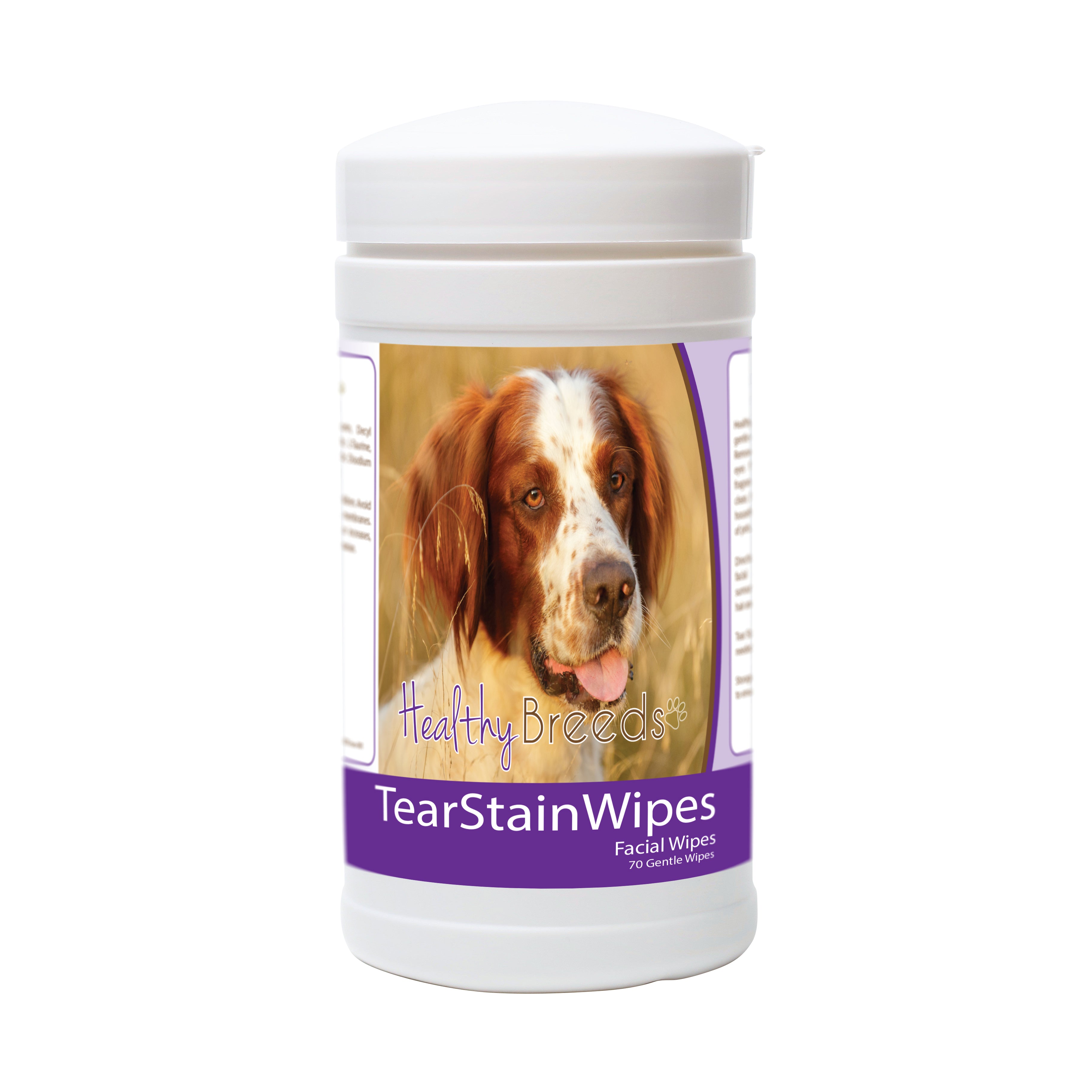 Irish Red and White Setter Tear Stain Wipes 70 Count
