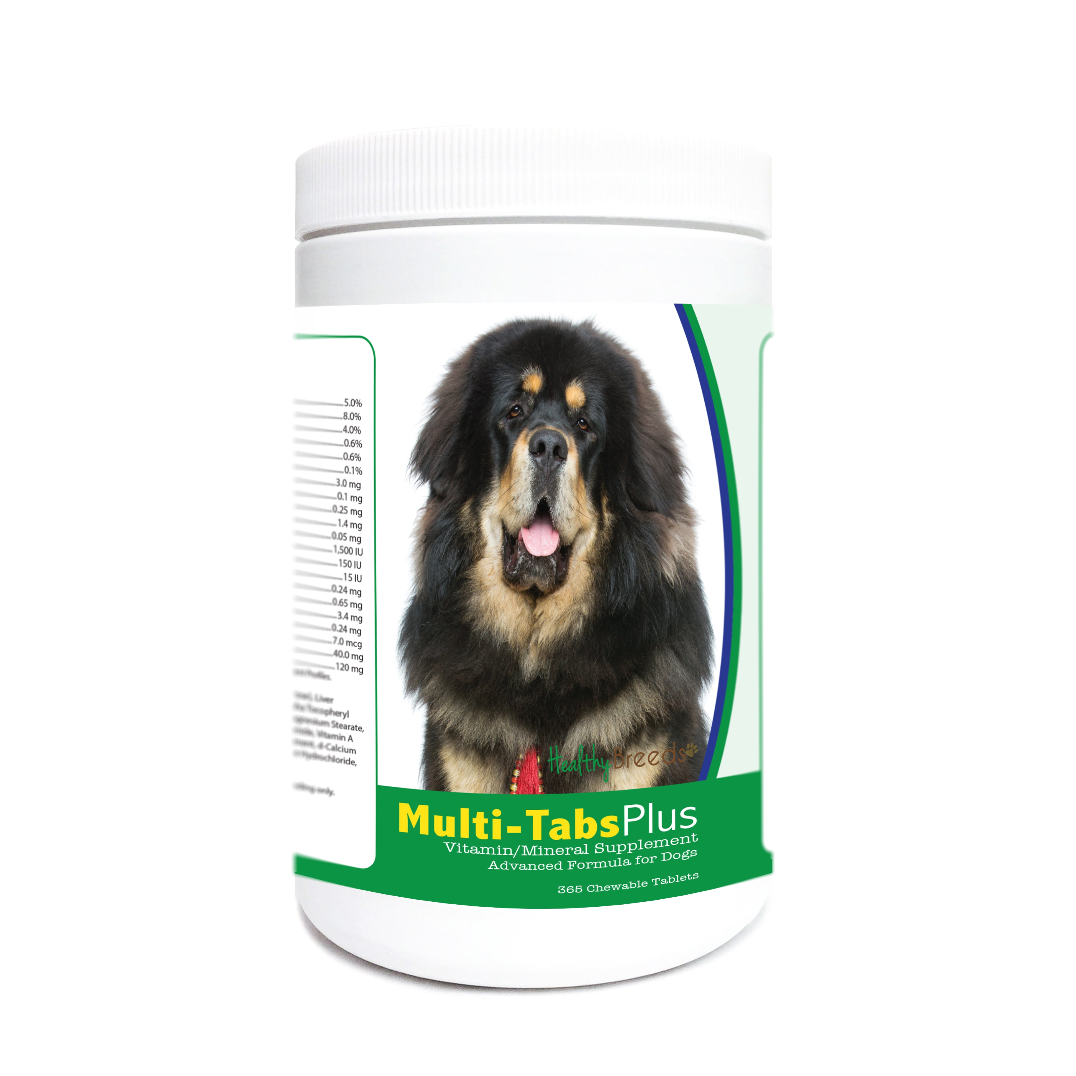 Tibetan Mastiff Multi-Tabs Plus Chewable Tablets 365 Count