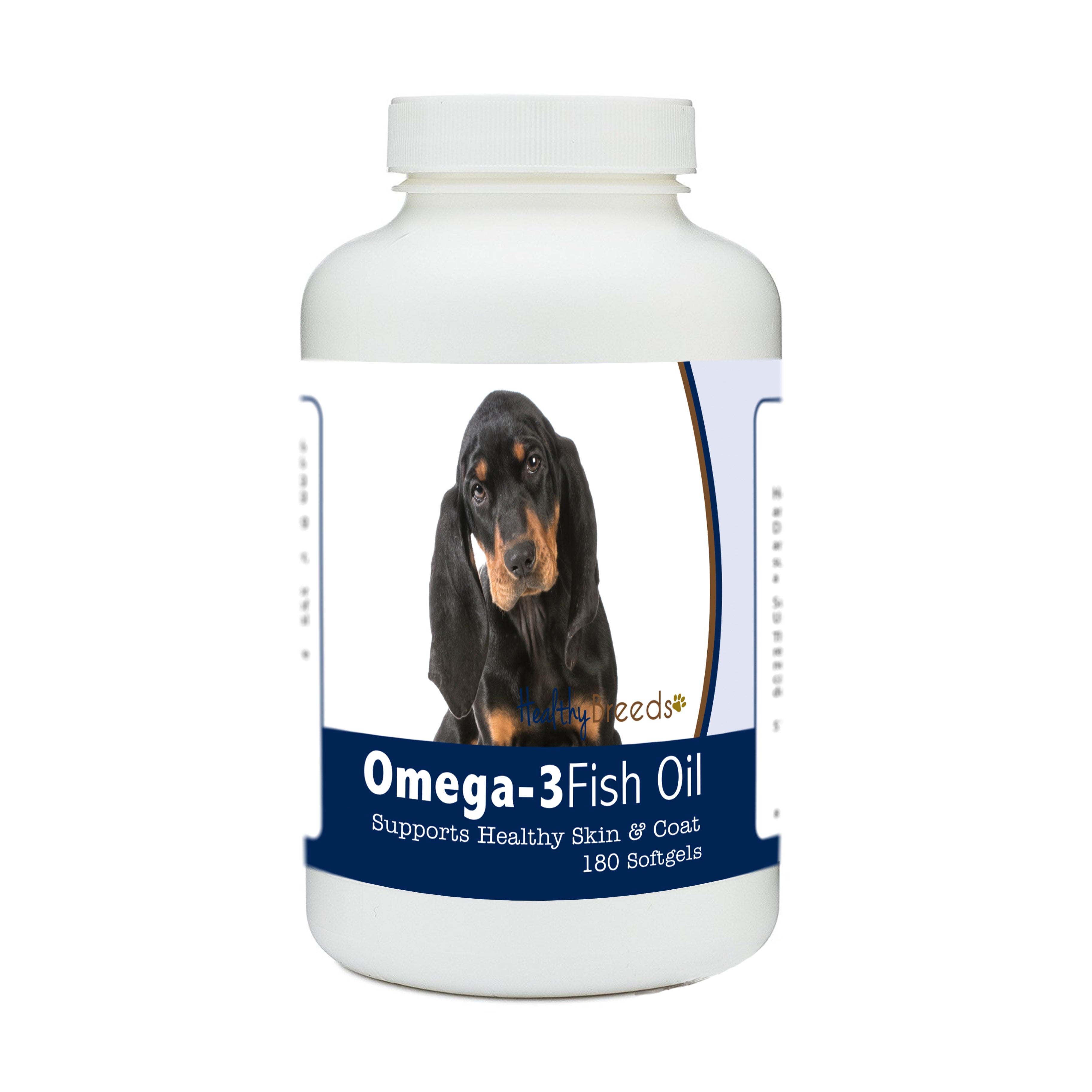 Black and Tan Coonhound Omega-3 Fish Oil Softgels 180 Count