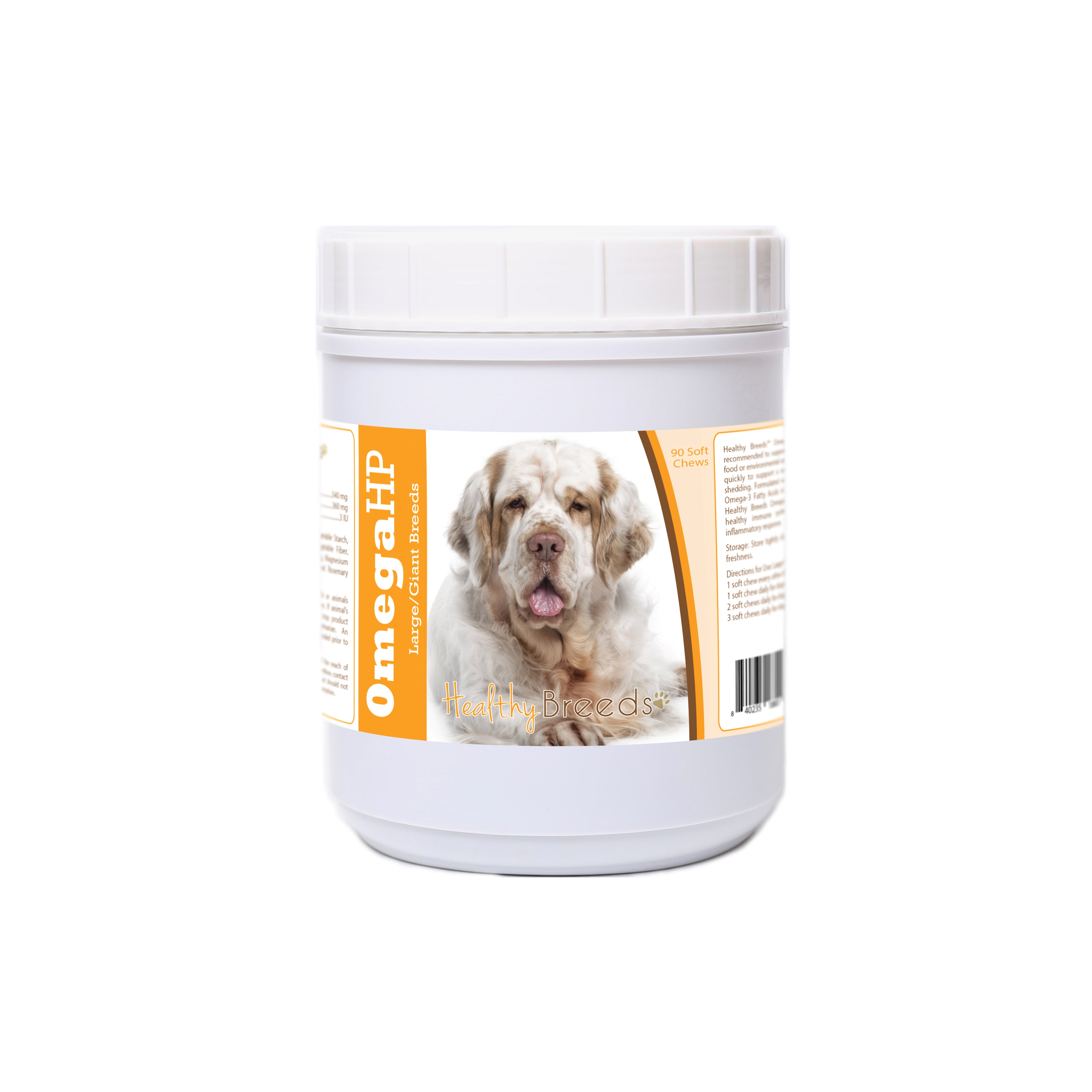 Clumber Spaniel Omega HP Fatty Acid Skin and Coat Support Soft Chews 90 Count