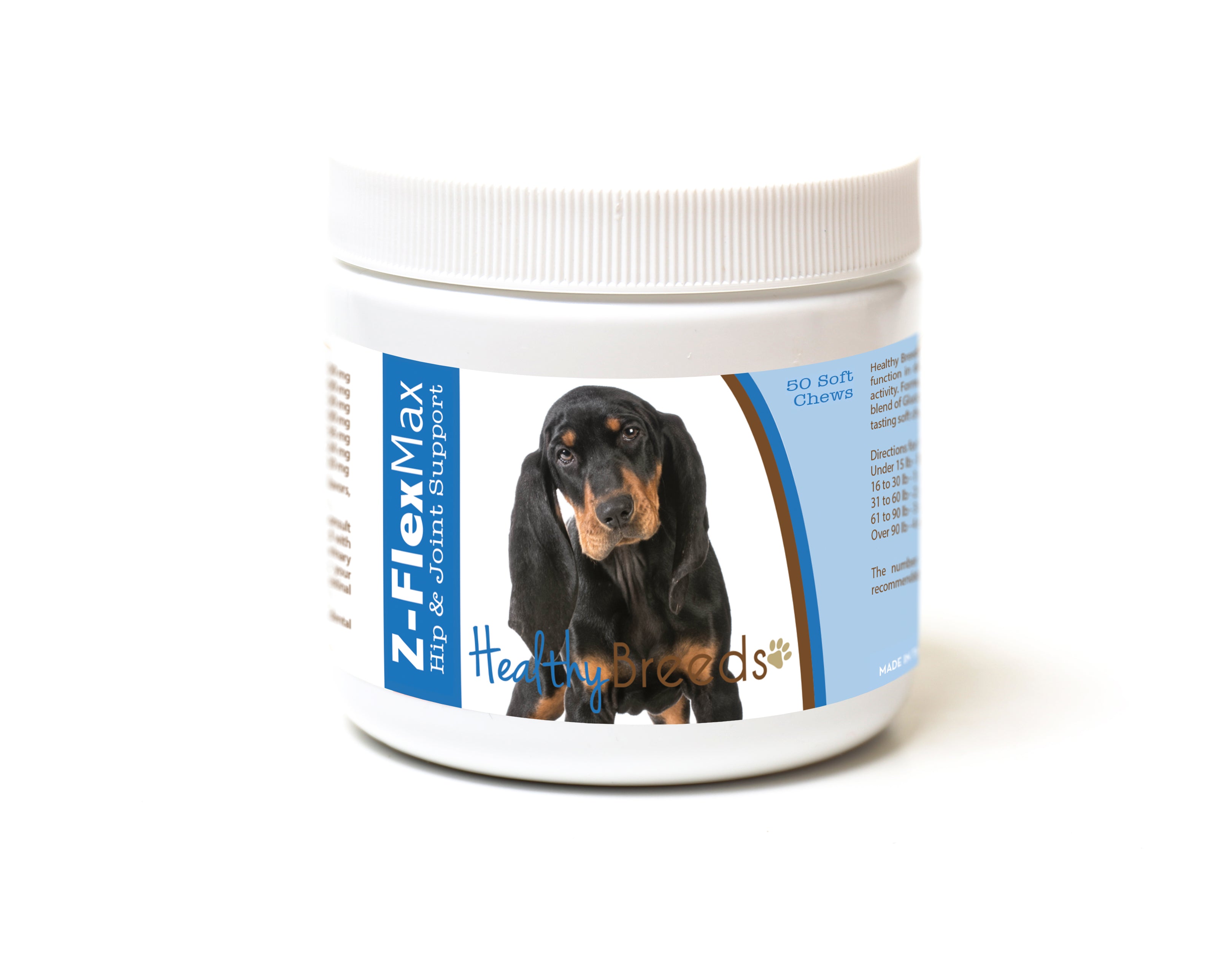 Black and Tan Coonhound Z-Flex Max Hip and Joint Soft Chews 50 Count