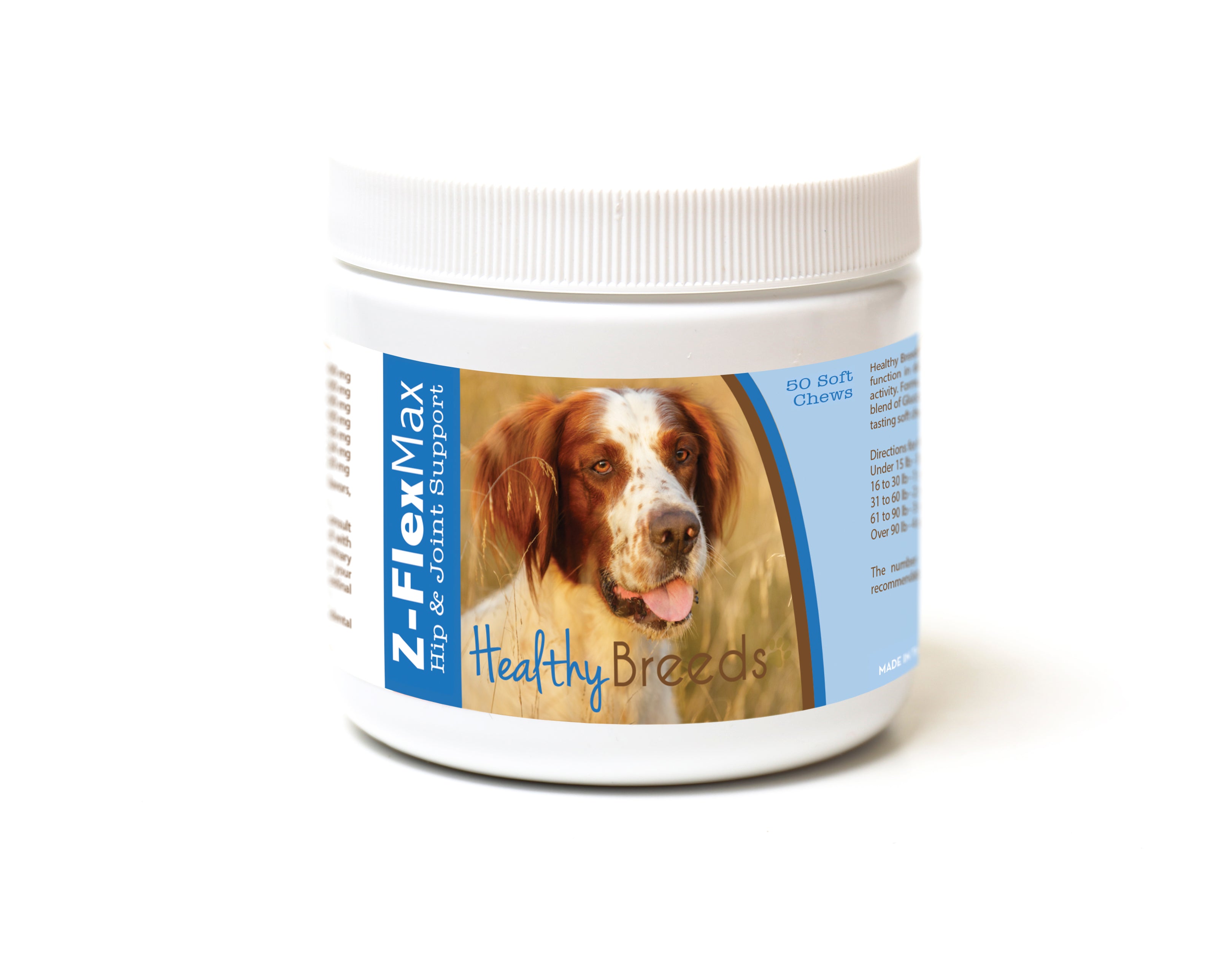 Irish Red and White Setter Z-Flex Max Hip and Joint Soft Chews 50 Count