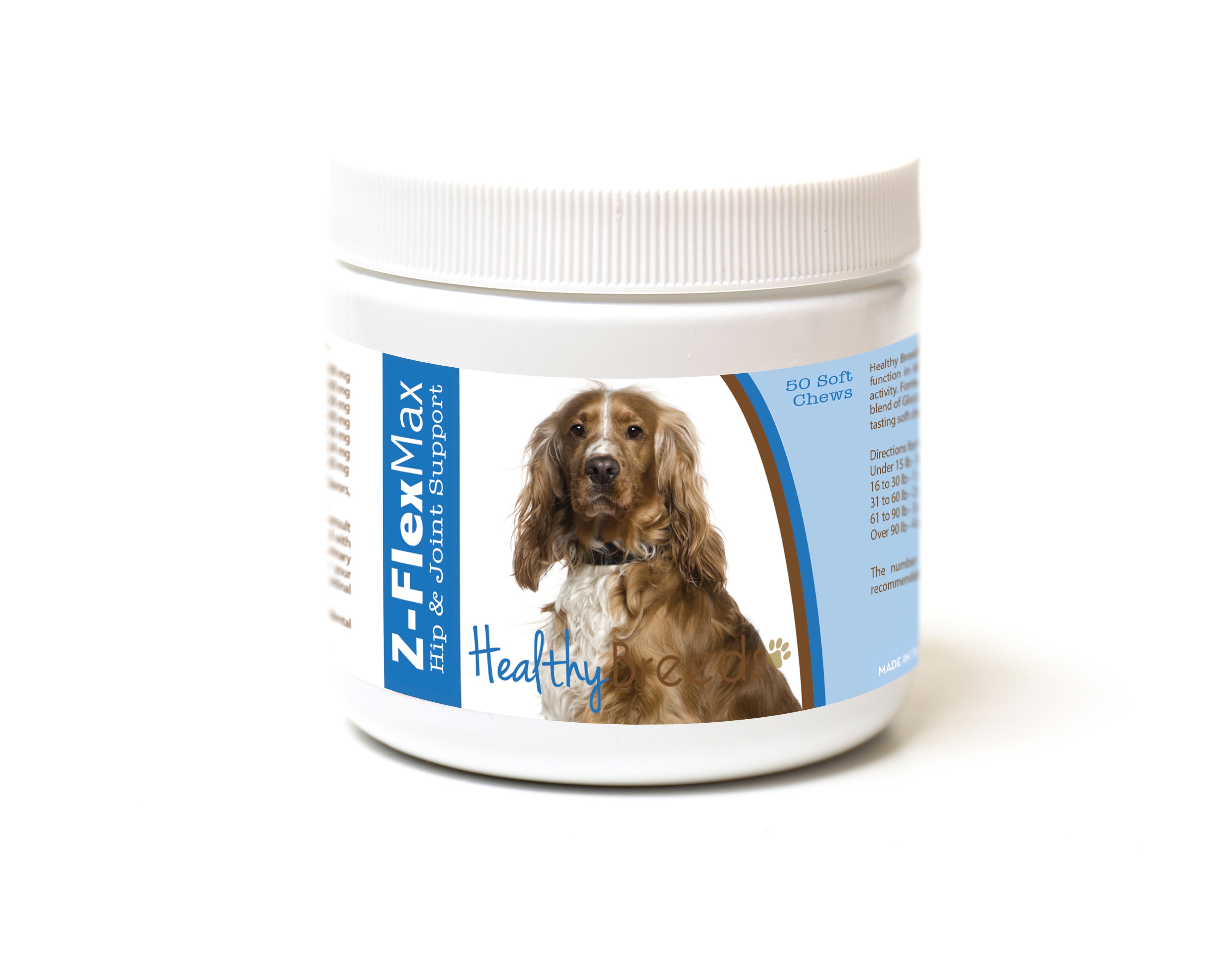 English Cocker Spaniel Z-Flex Max Hip and Joint Soft Chews 50 Count
