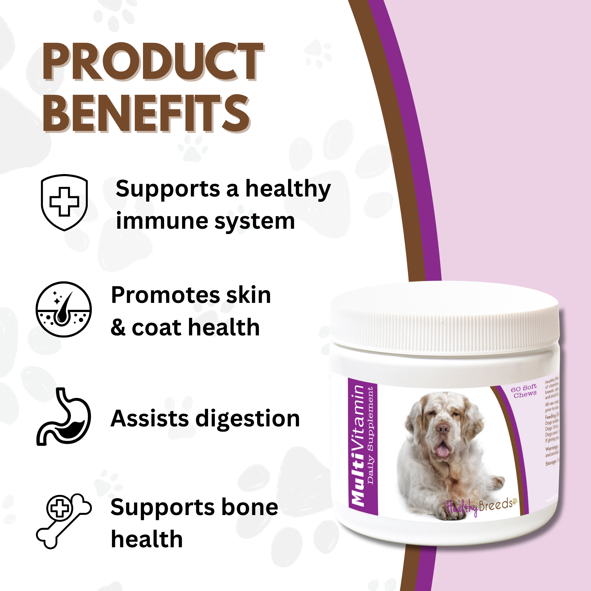 Clumber Spaniel Multi-Vitamin Soft Chews 60 Count