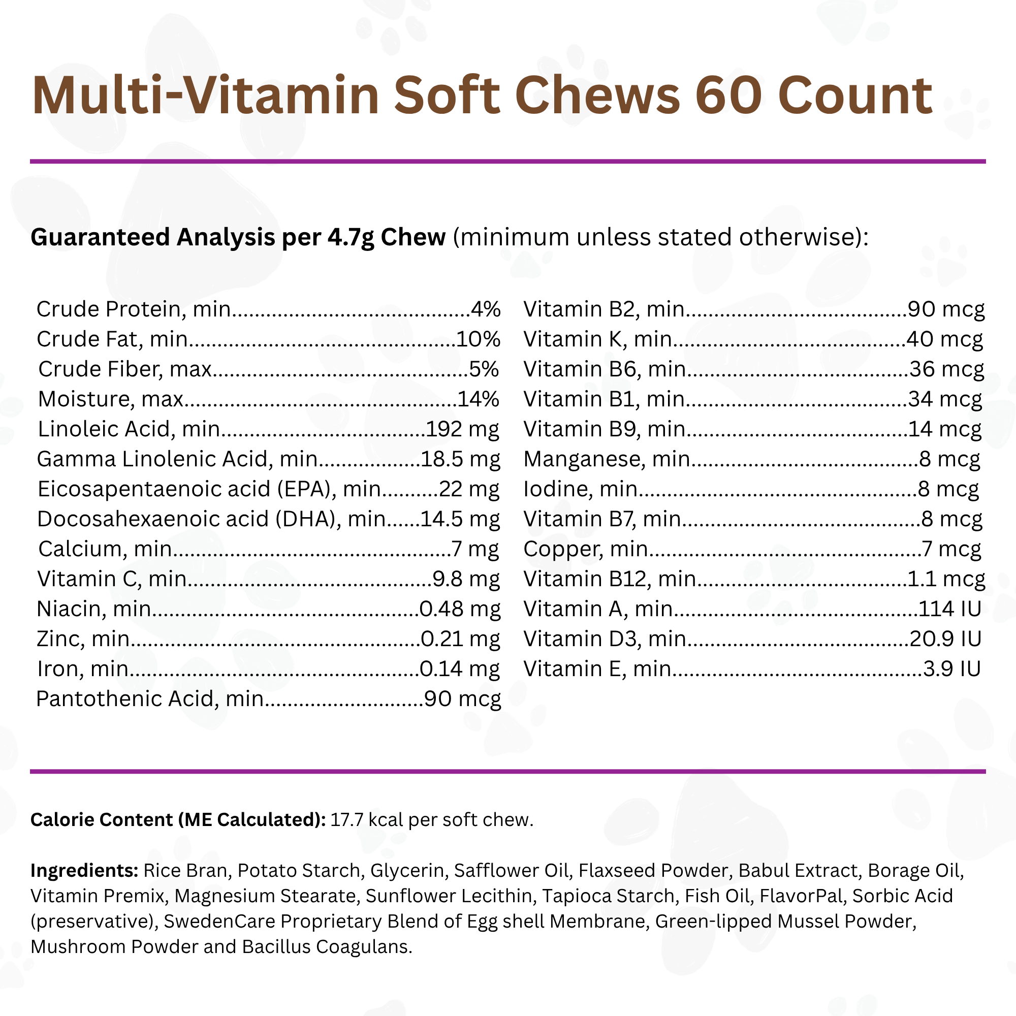 Clumber Spaniel Multi-Vitamin Soft Chews 60 Count