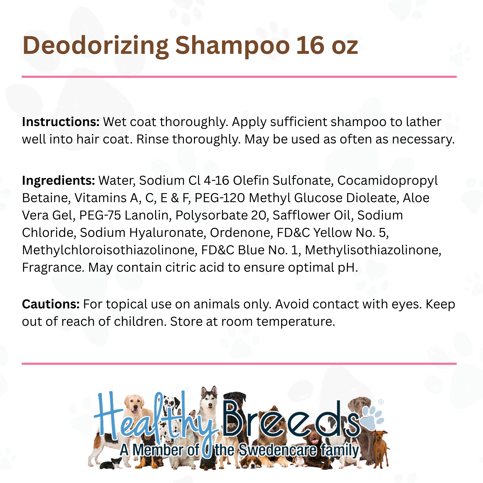 Miniature American Shepherd Deodorizing Shampoo 16 oz – Healthy Breeds