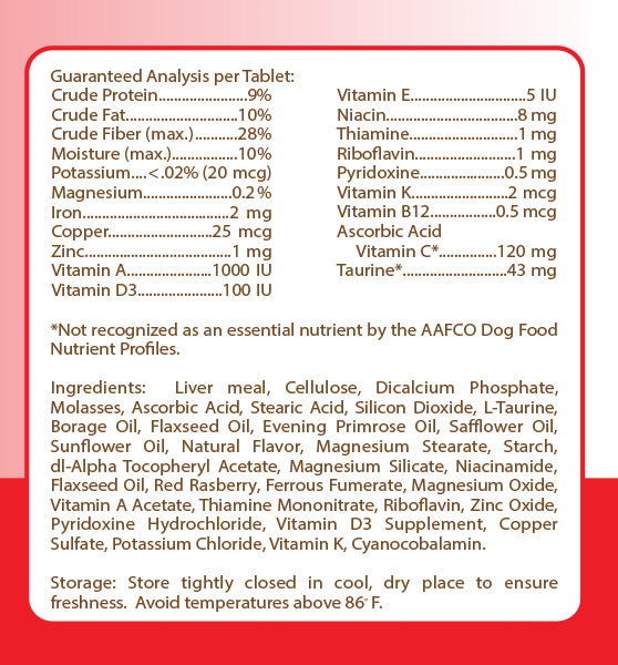 Whippet Puppy Dog Multivitamin Tablet 60 Count