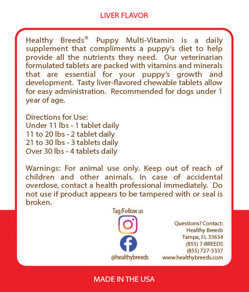 Border Collie Puppy Dog Multivitamin Tablet 60 Count – Healthy Breeds