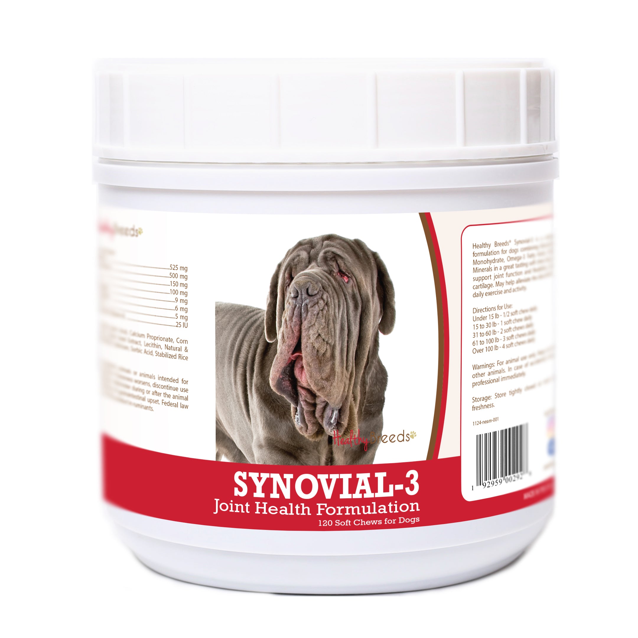 Neapolitan Mastiff Synovial-3 Joint Health Formulation Soft Chews 120 Count