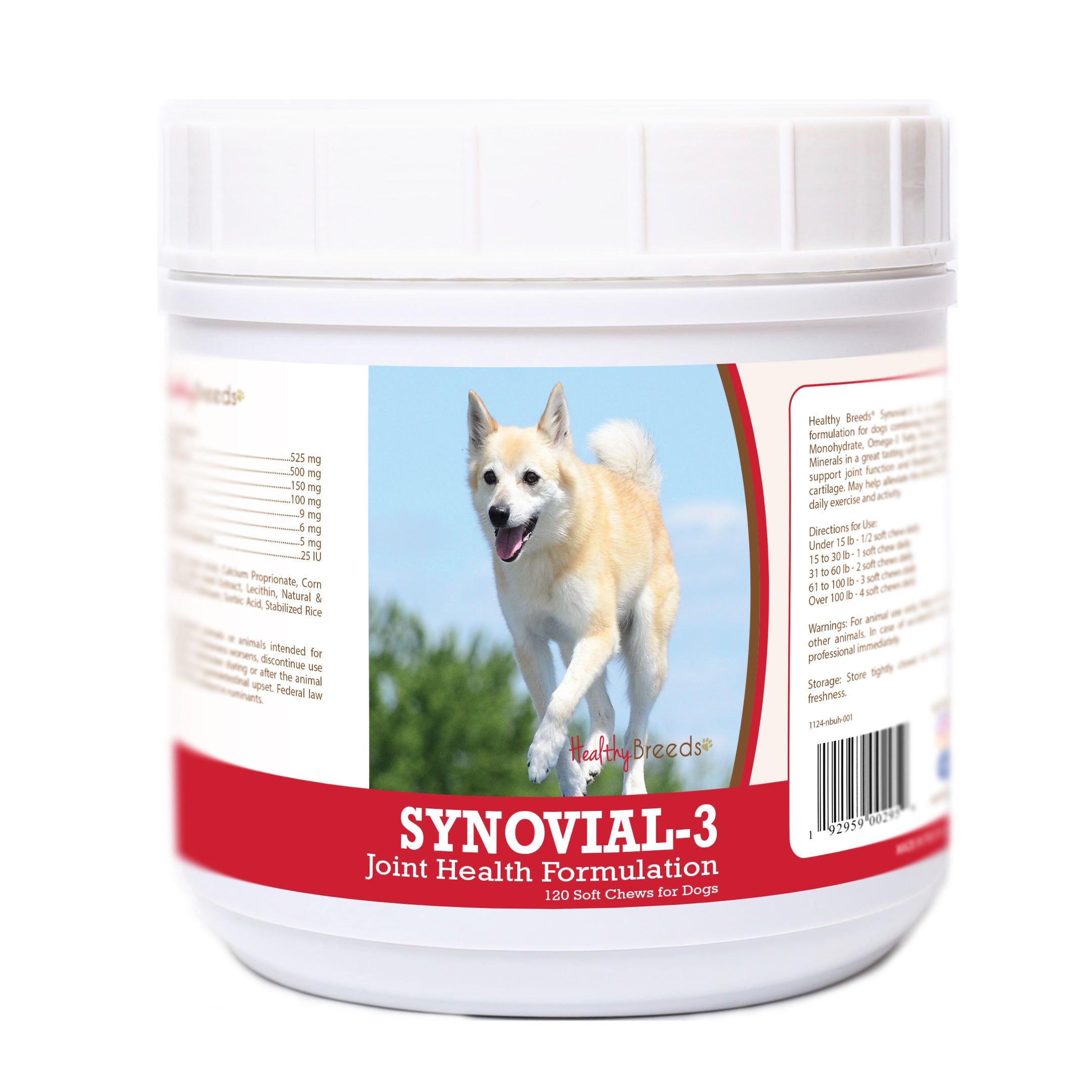 Norwegian Buhund Synovial-3 Joint Health Formulation Soft Chews 120 Count