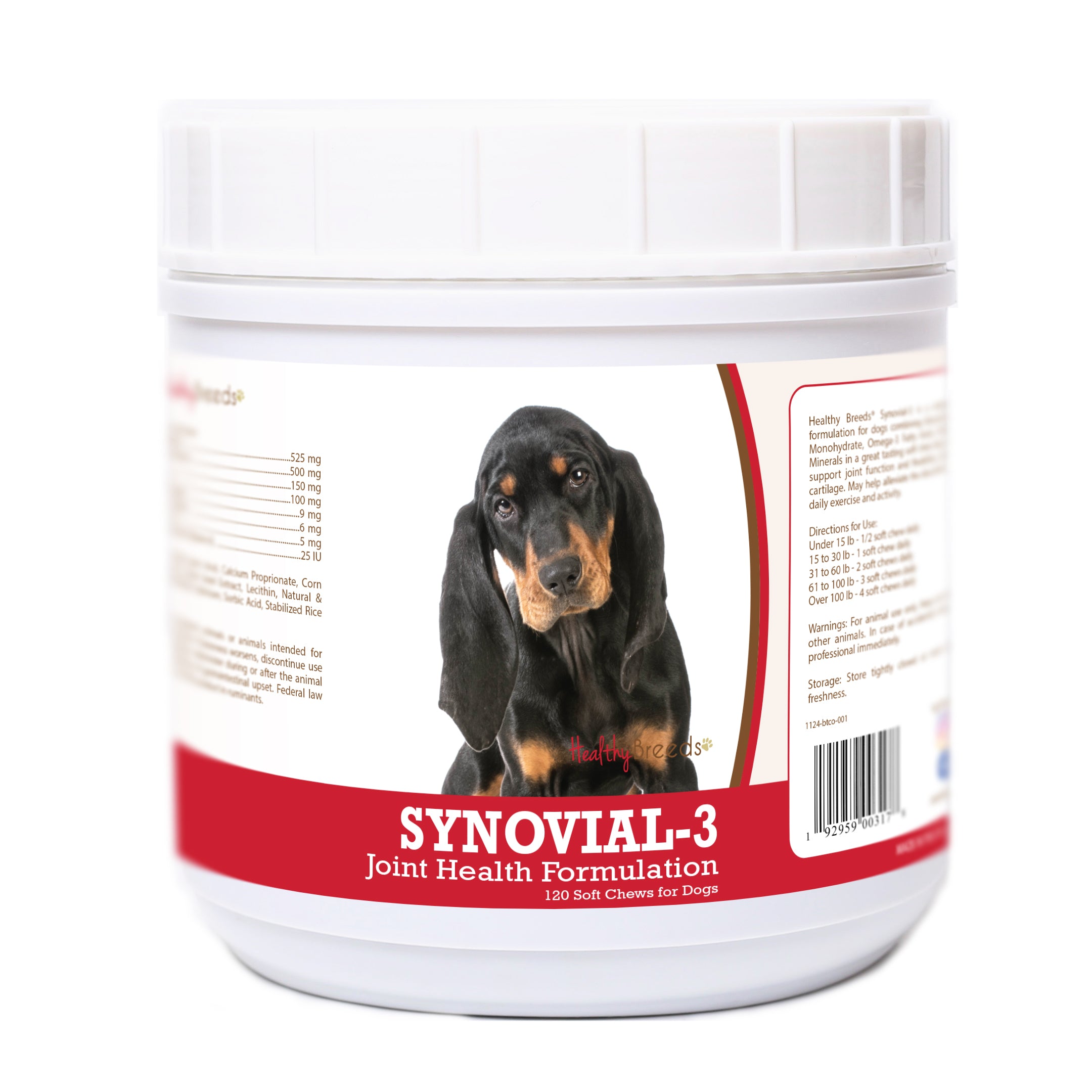 Black and Tan Coonhound Synovial-3 Joint Health Formulation Soft Chews 120 Count
