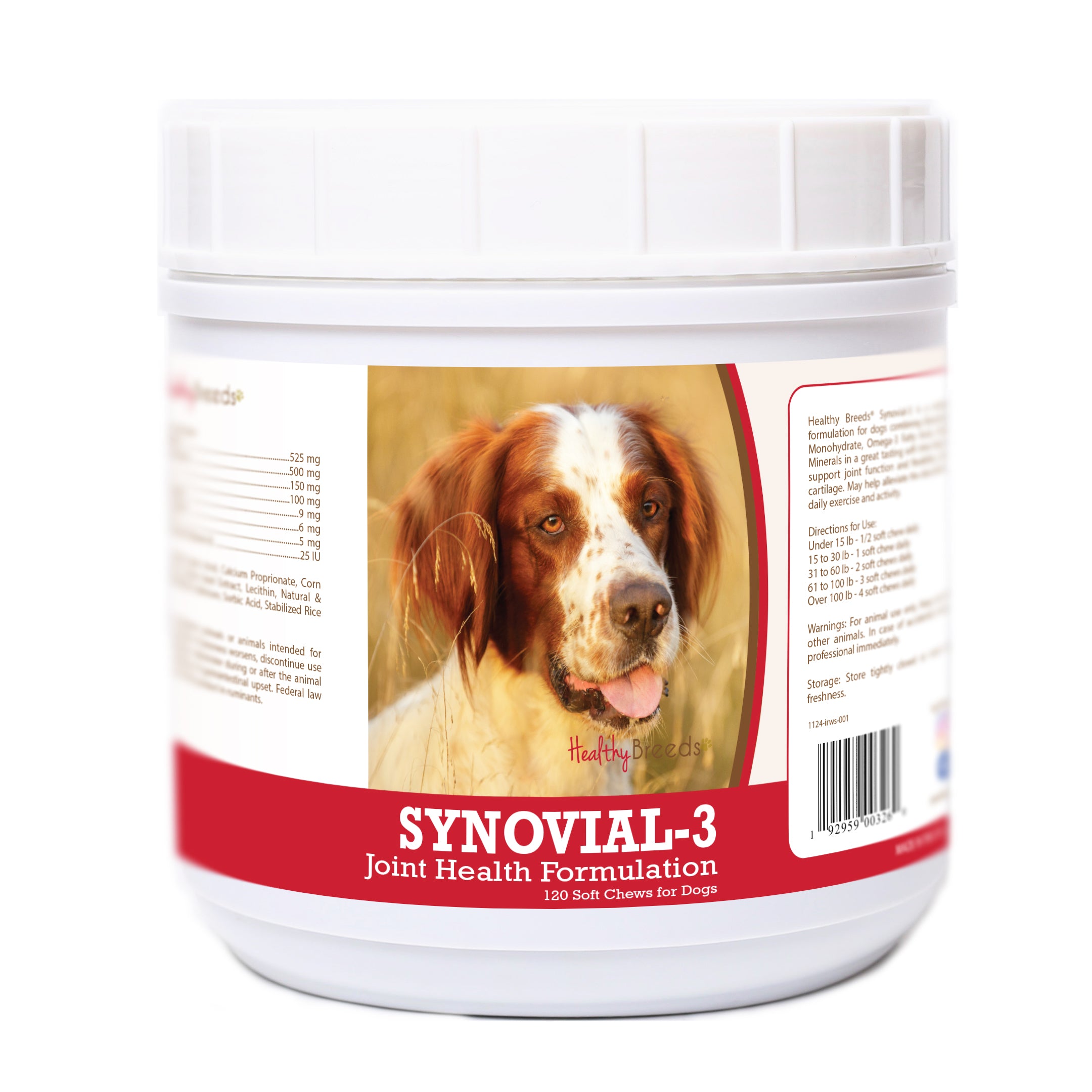 Irish Red and White Setter Synovial-3 Joint Health Formulation Soft Chews 120 Count
