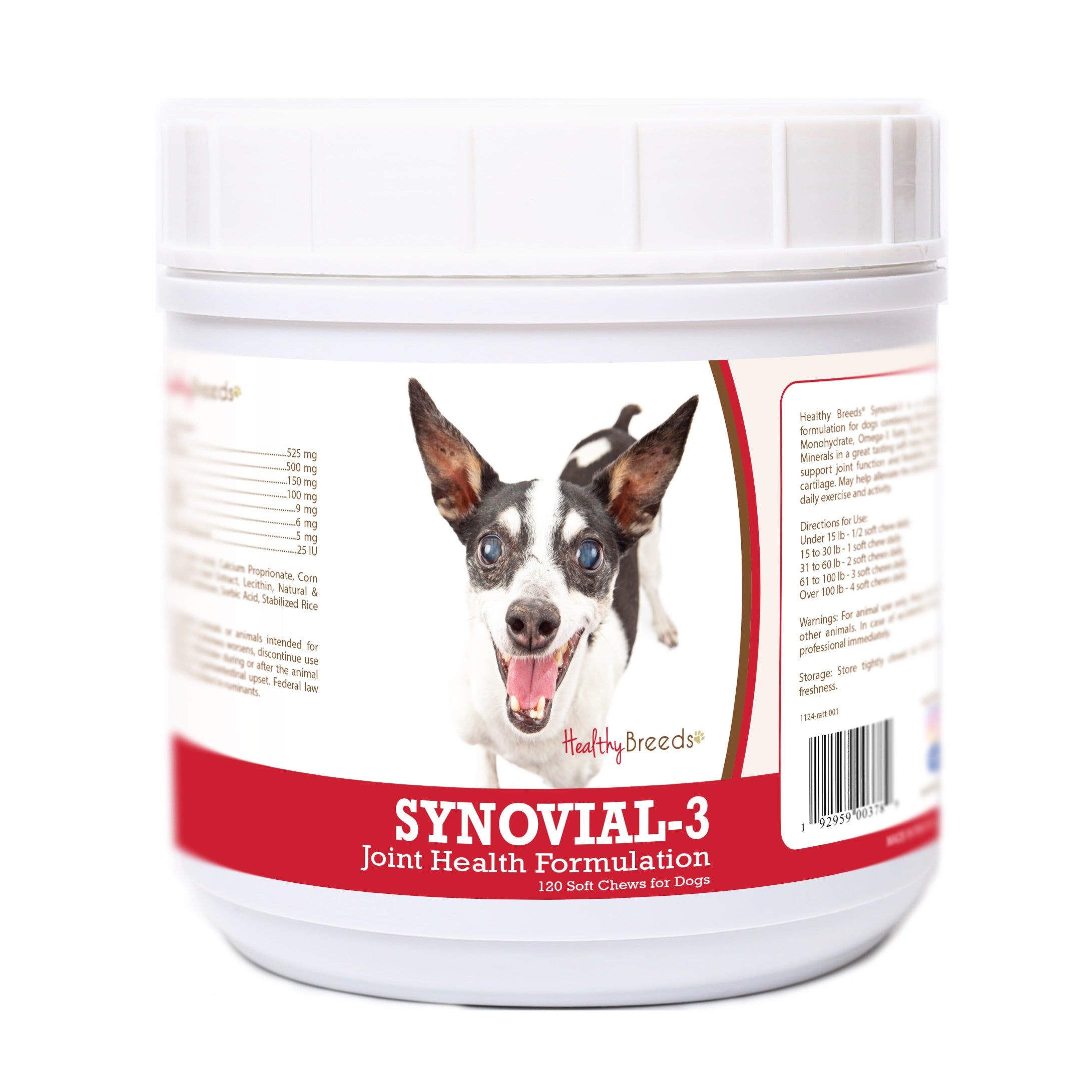 Rat Terrier Synovial-3 Joint Health Formulation Soft Chews 120 Count