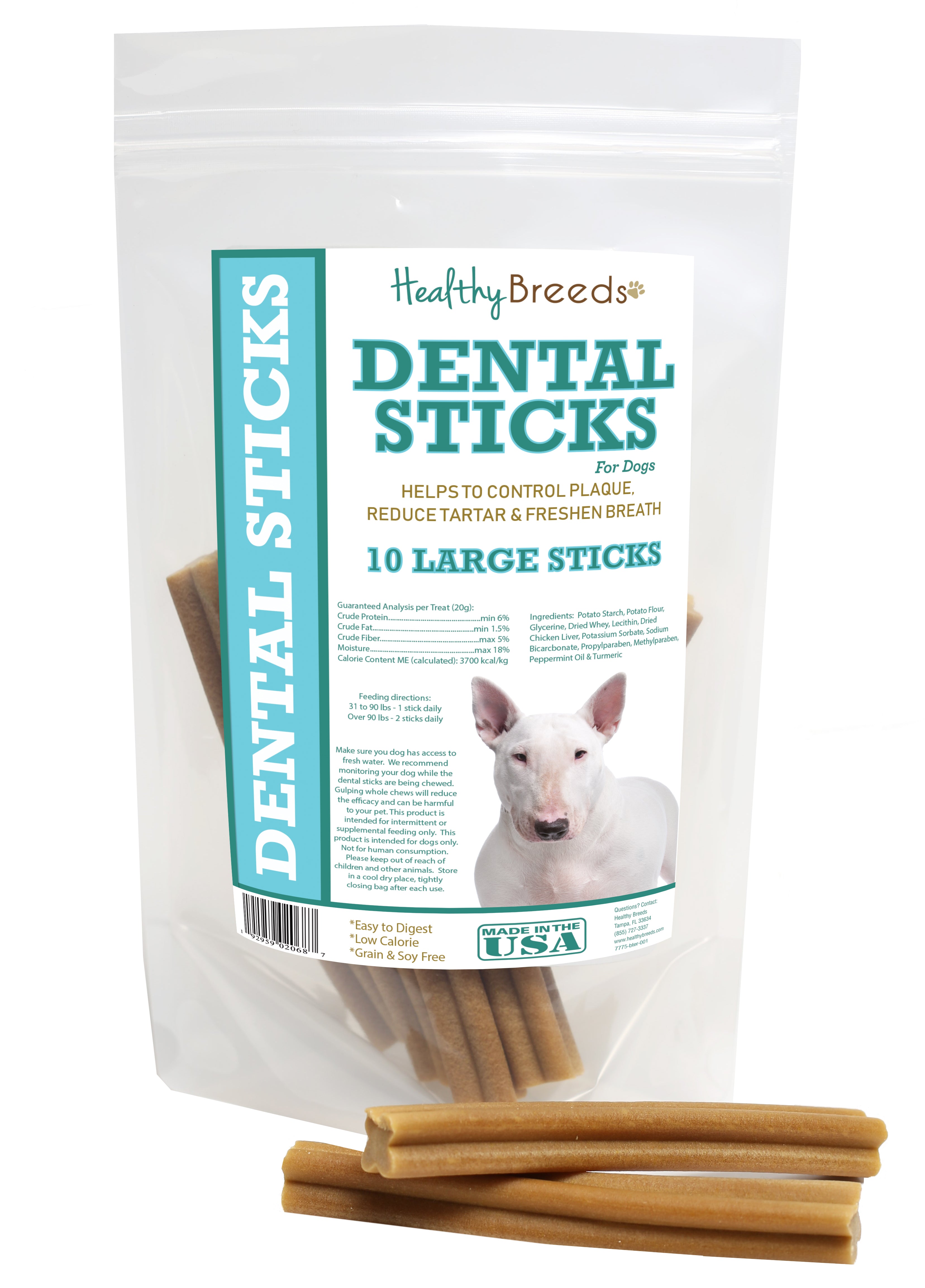 Bull Terrier Dental Sticks Large 10 Count