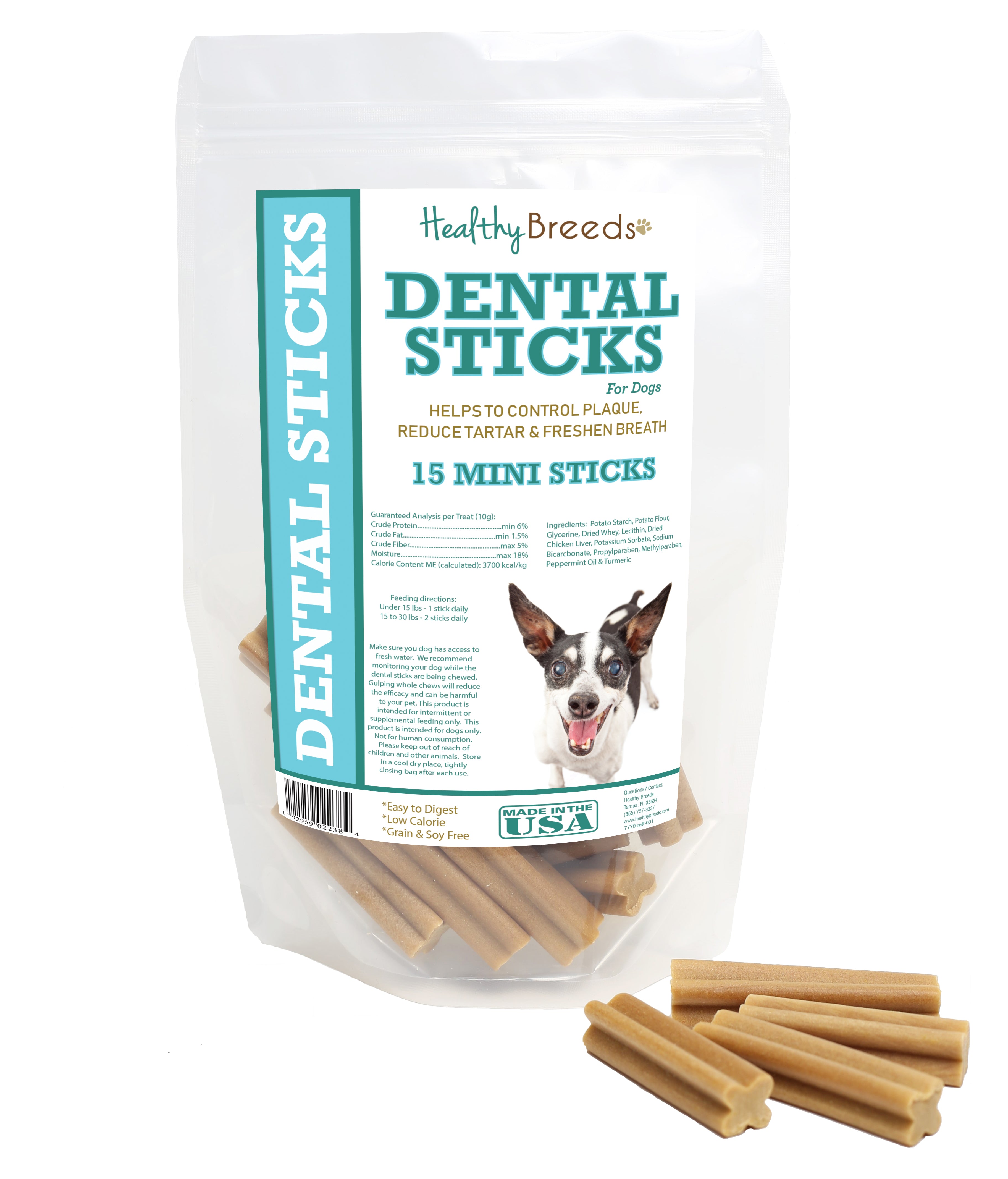 Rat Terrier Dental Sticks Minis 15 Count