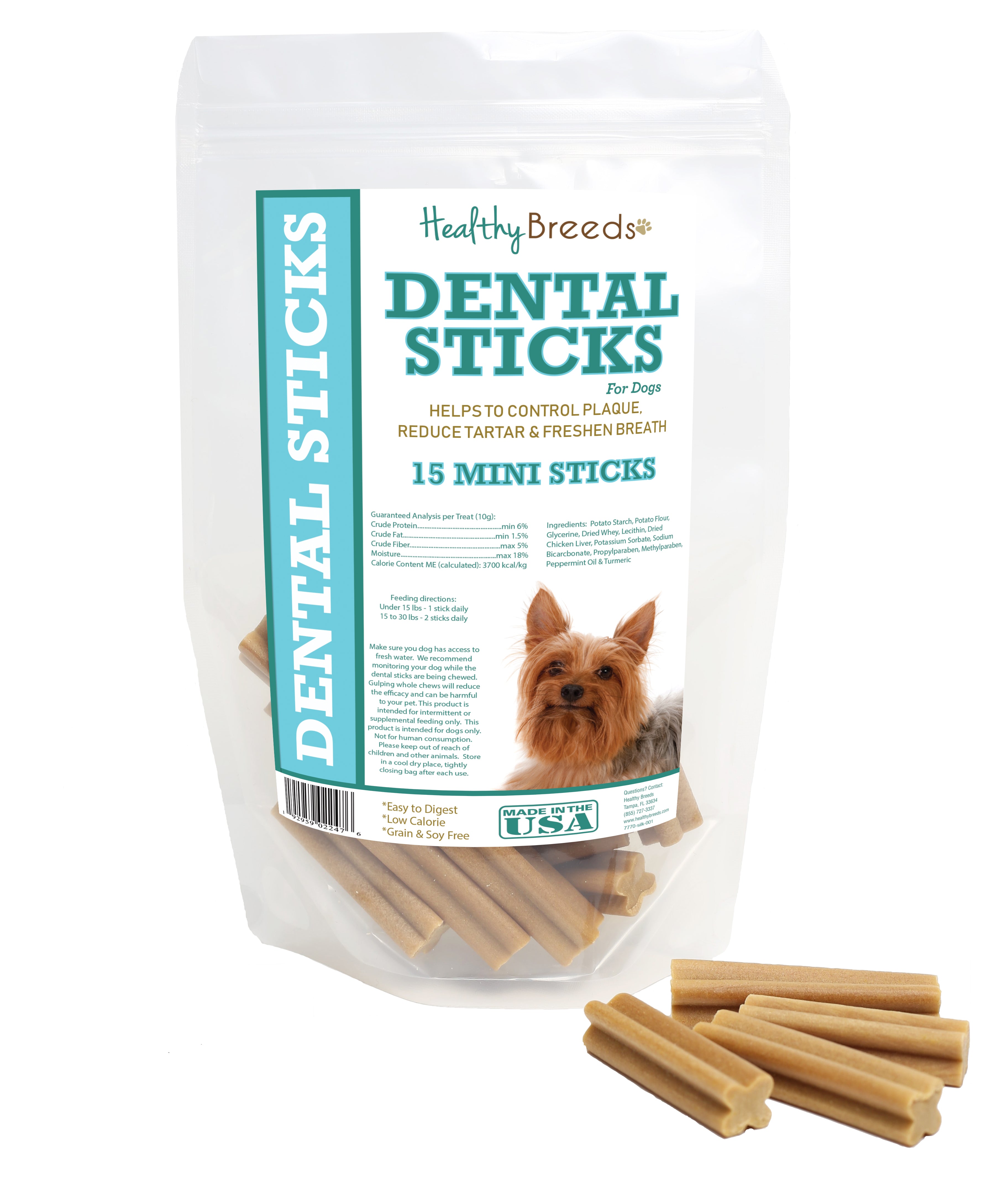 Silky Terrier Dental Sticks Minis 15 Count