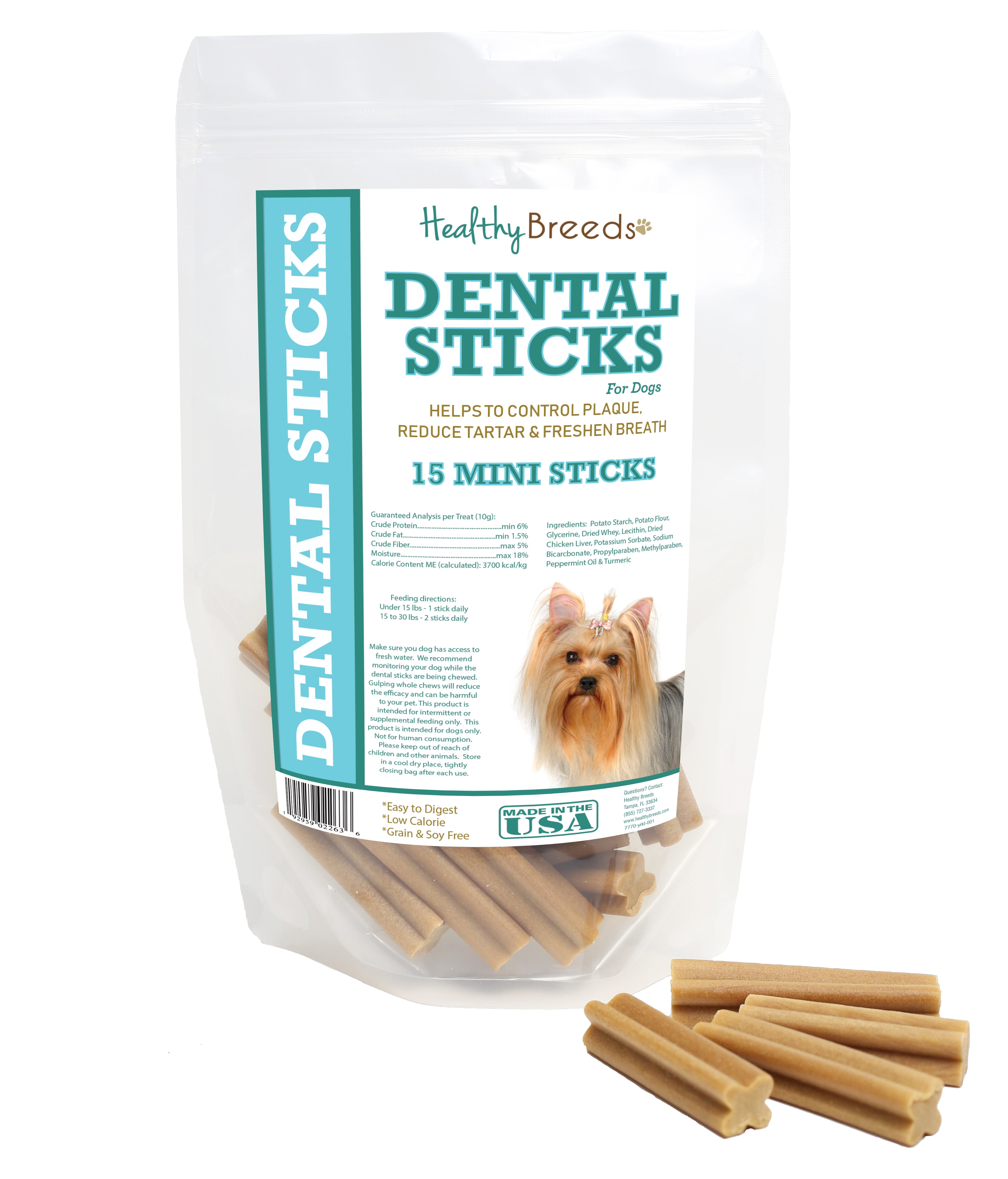 Yorkshire Terrier Dental Sticks Minis 15 Count