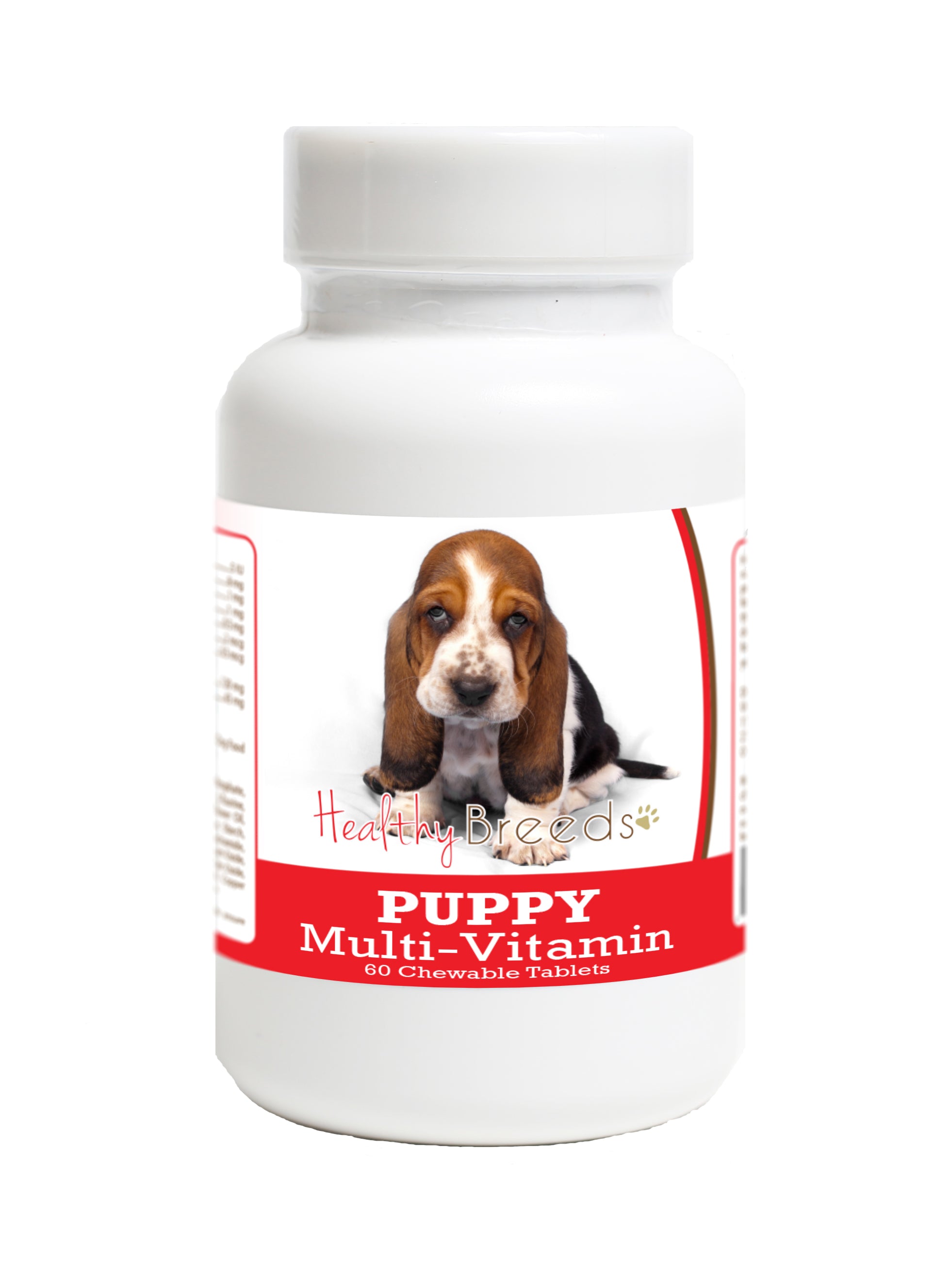 Basset Hound Puppy Dog Multivitamin Tablet 60 Count