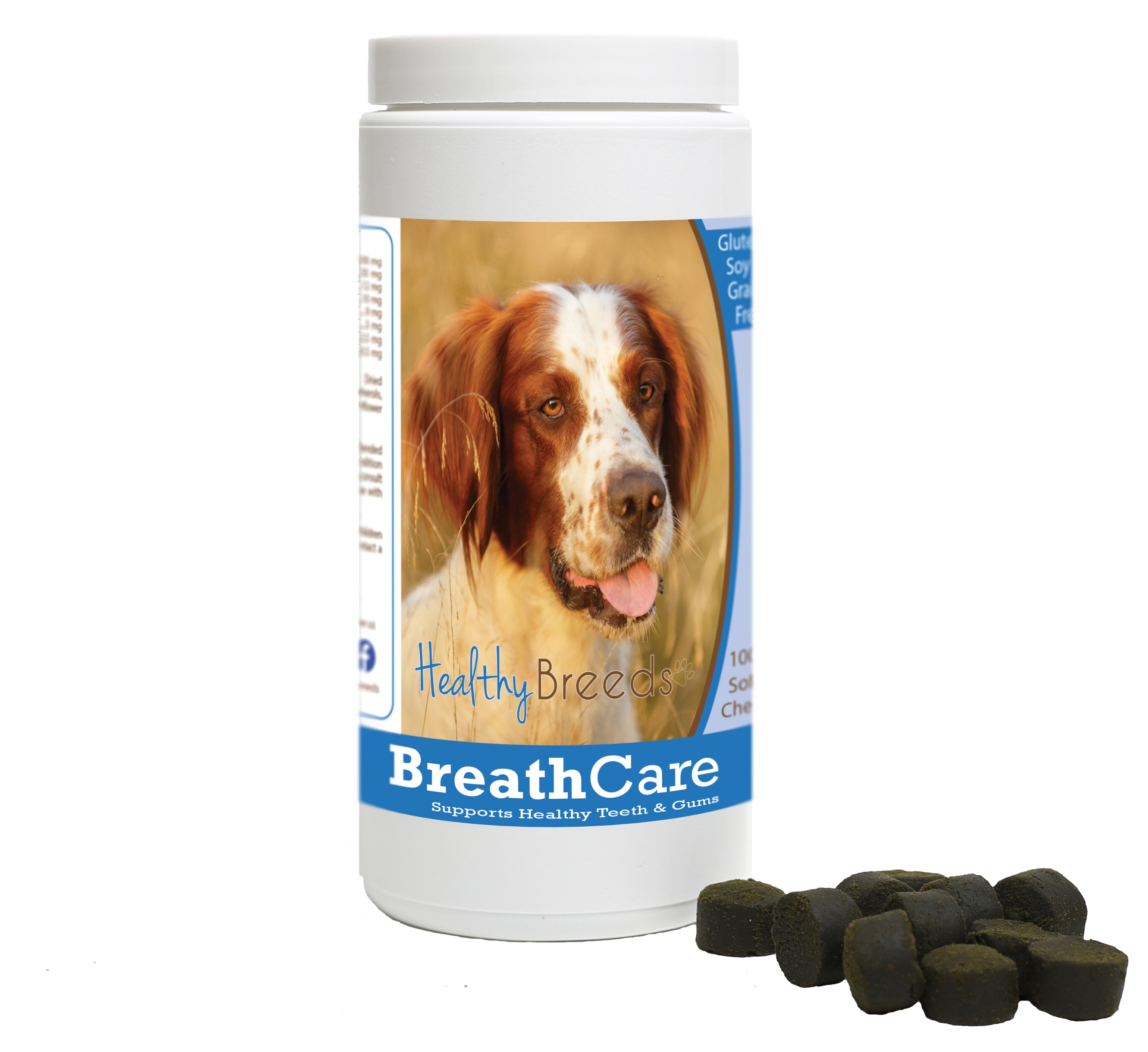 Irish Red and White Setter Breath Care Soft Chews for Dogs 100 Count