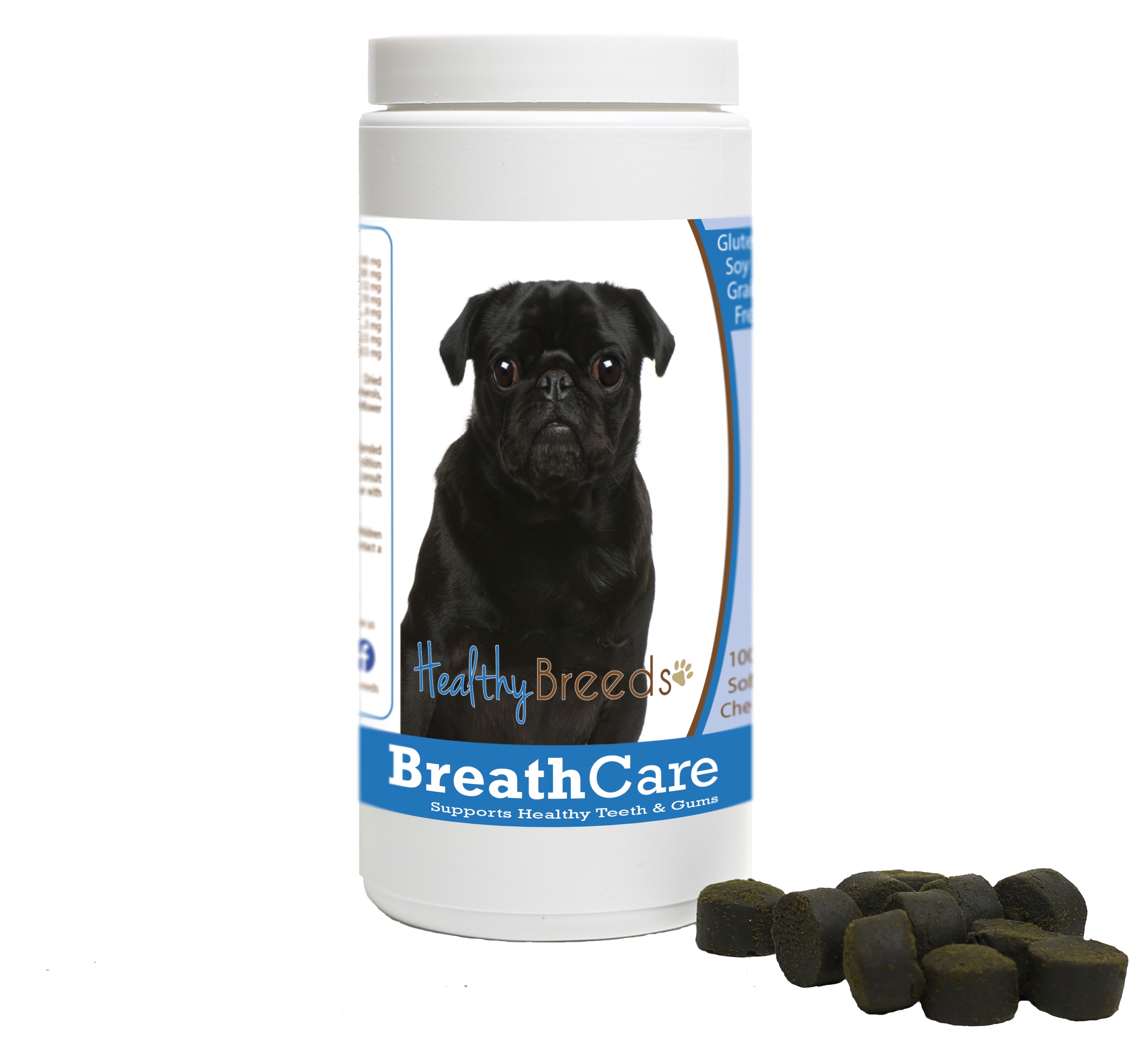 Pug Breath Care Soft Chews for Dogs 100 Count