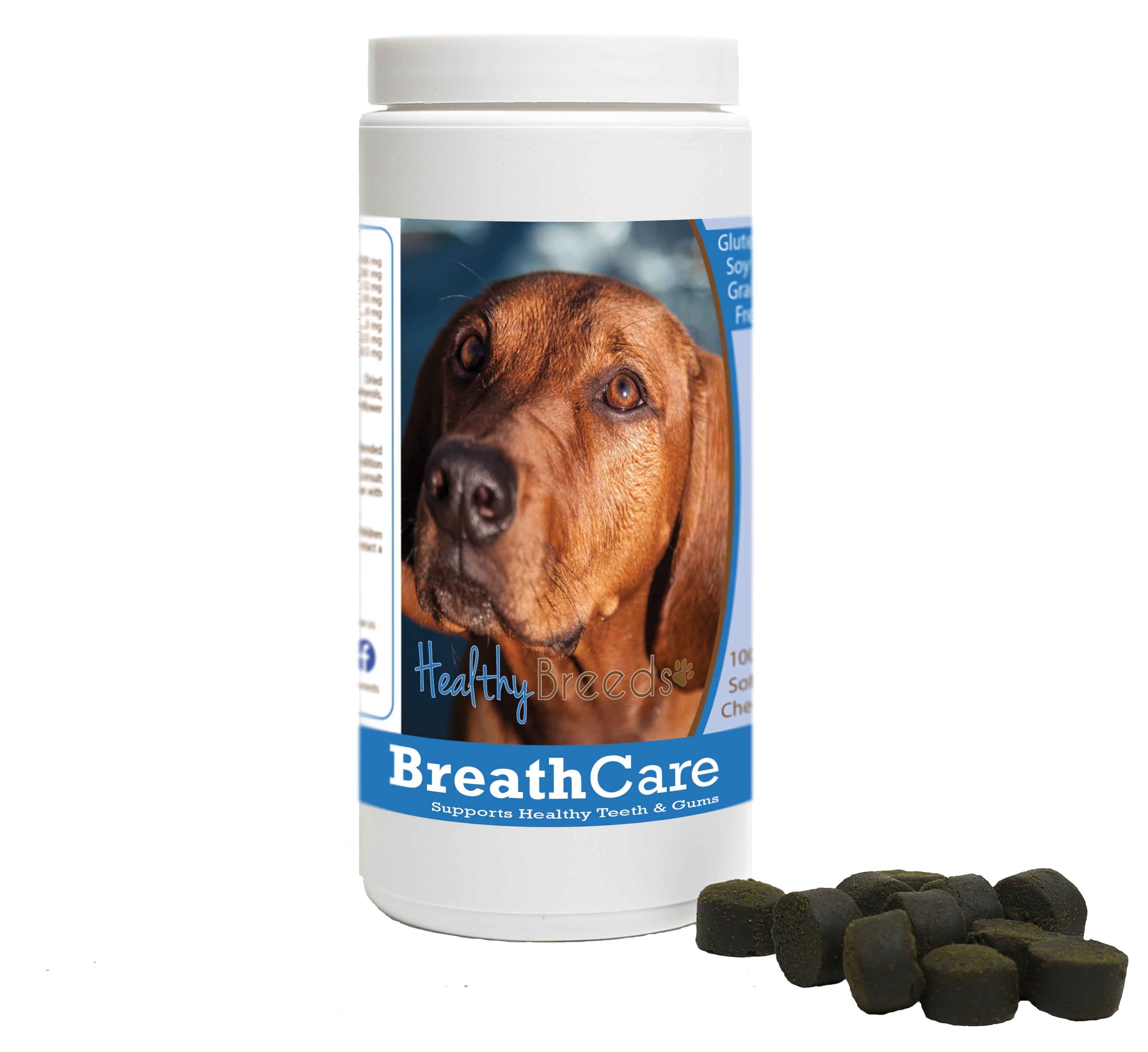 Redbone Coonhound Breath Care Soft Chews for Dogs 100 Count