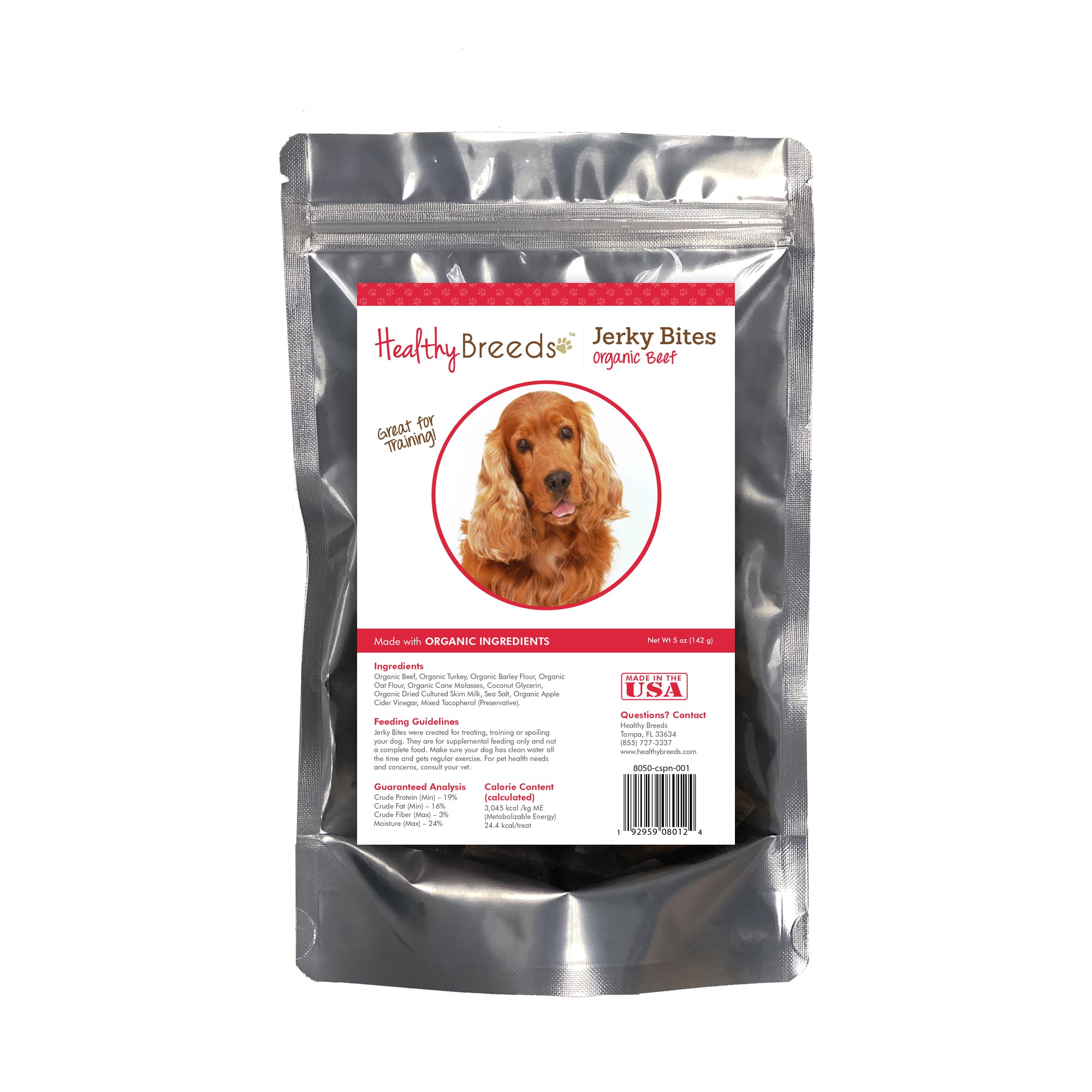 Cocker Spaniel Jerky Bites Beef Recipe Dog Treats 5 oz