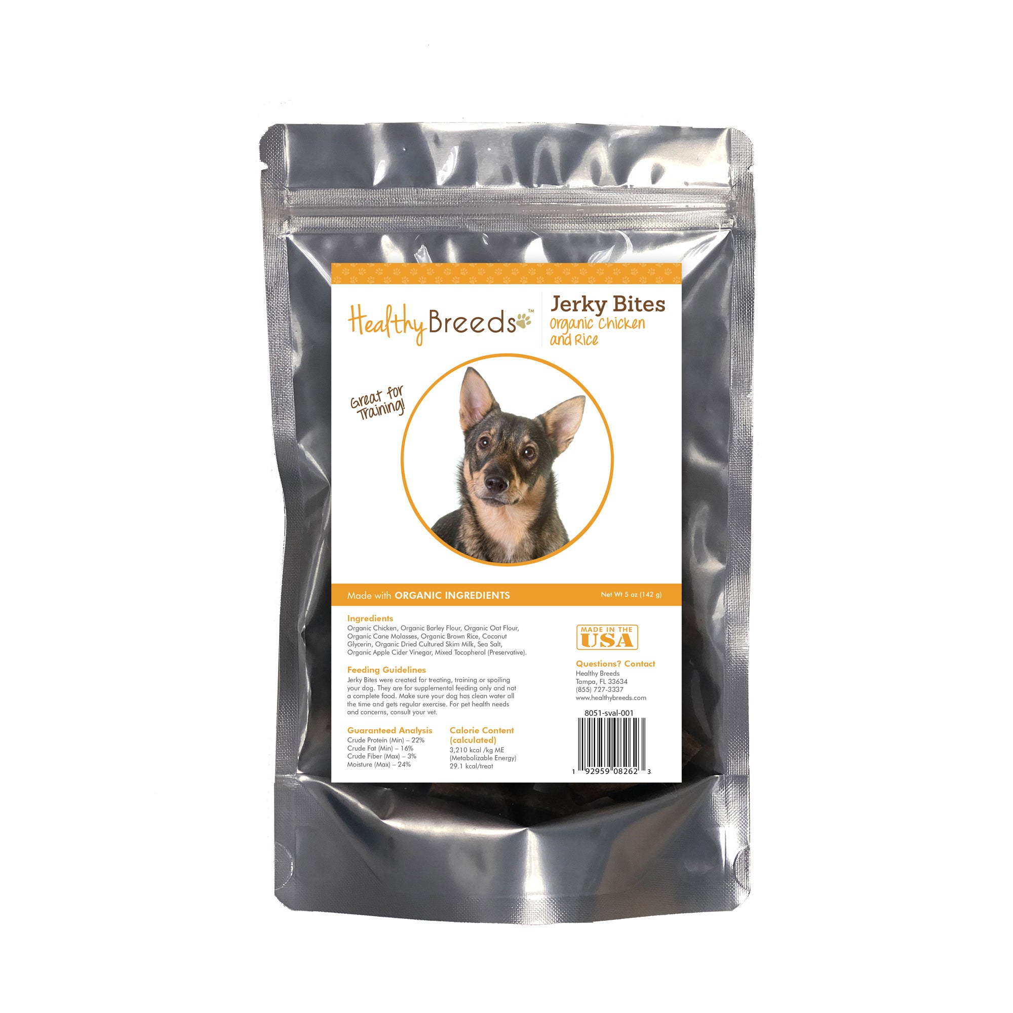 Swedish Vallhund Jerky Bites Chicken & Rice Recipe Dog Treats 5 oz