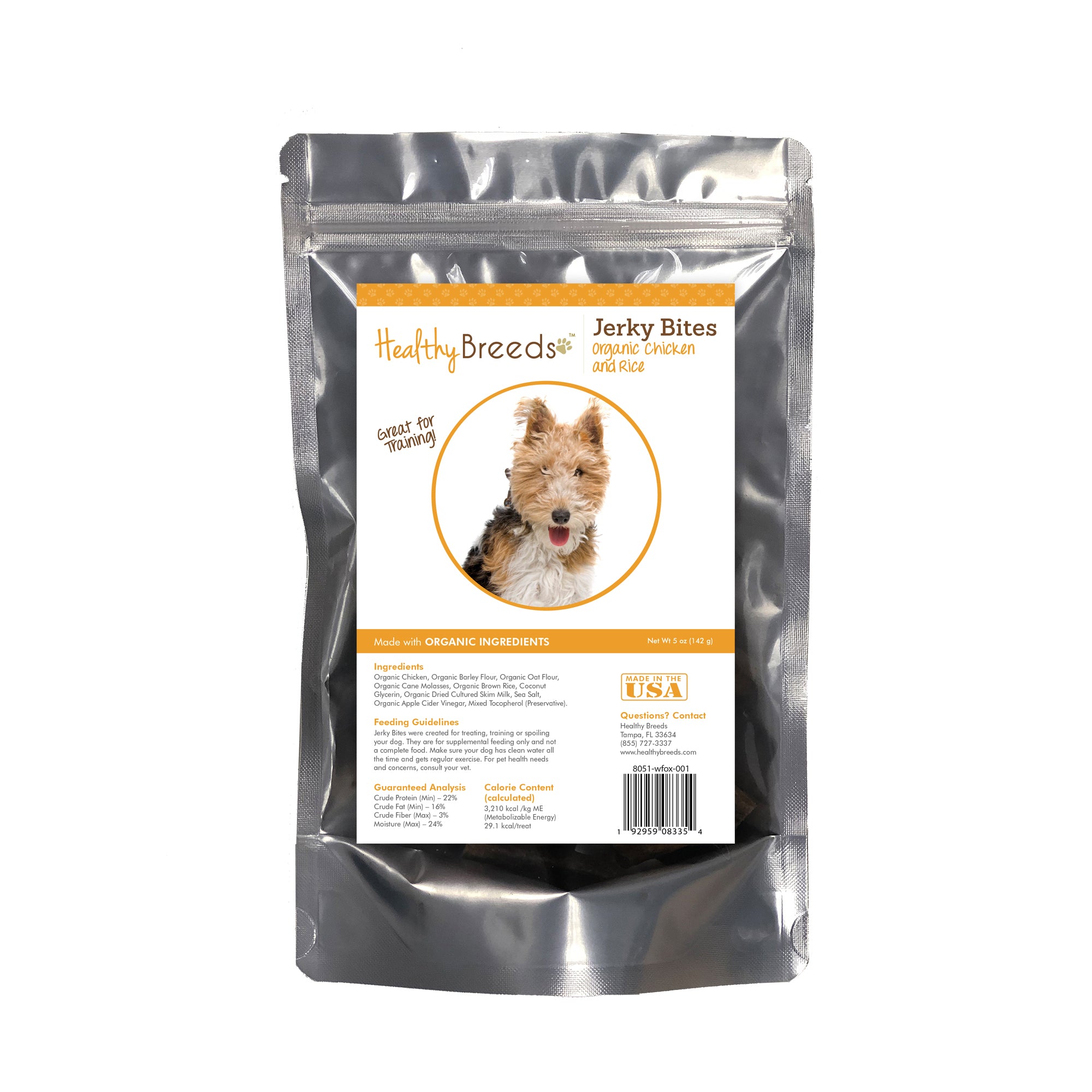 Wire Fox Terrier Jerky Bites Chicken & Rice Recipe Dog Treats 5 oz