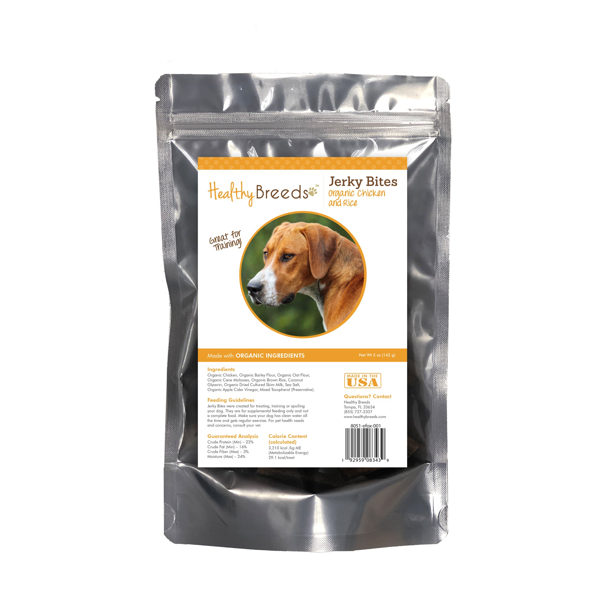 English Foxhound Jerky Bites Chicken & Rice Recipe Dog Treats 5 oz