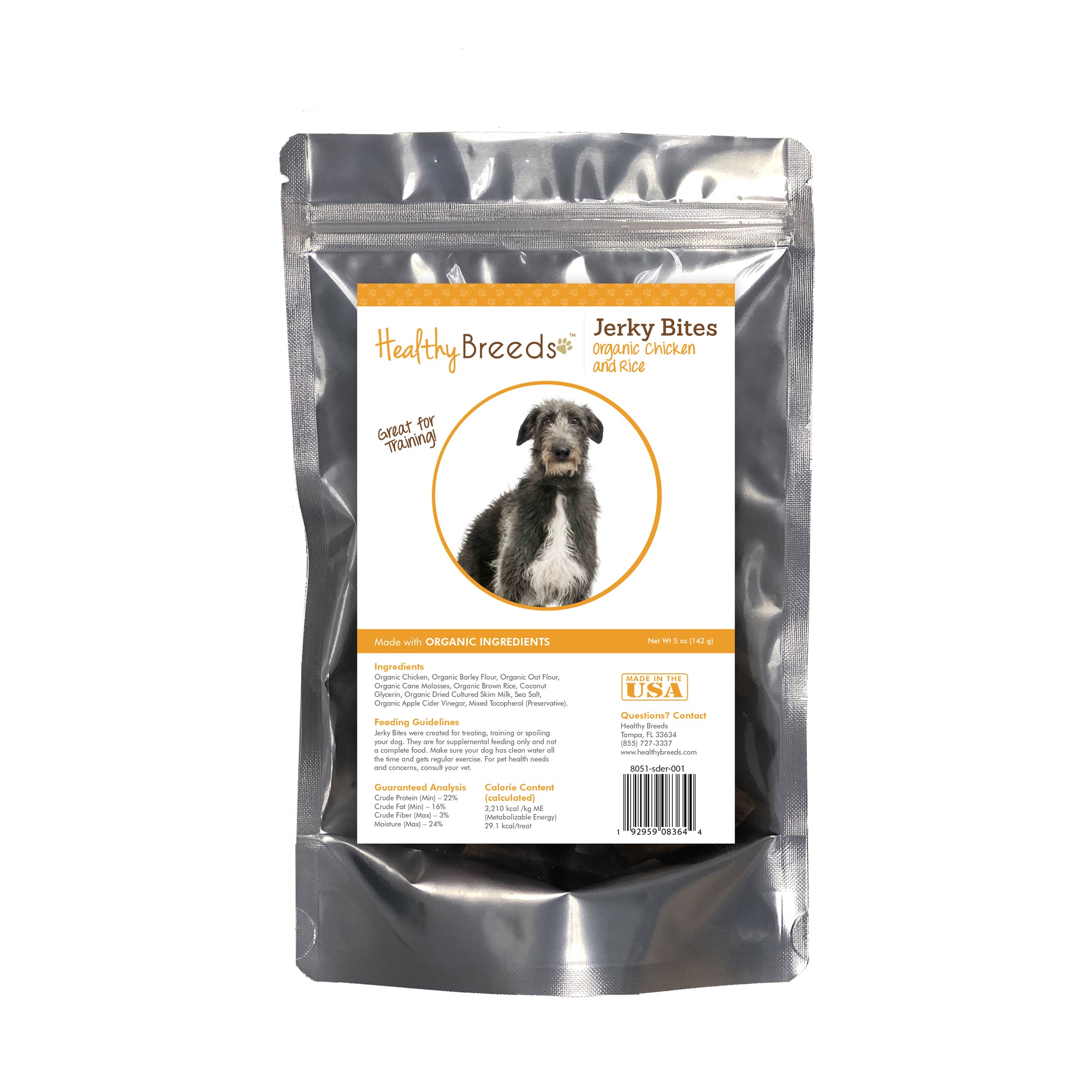 Scottish Deerhound Jerky Bites Chicken & Rice Recipe Dog Treats 5 oz