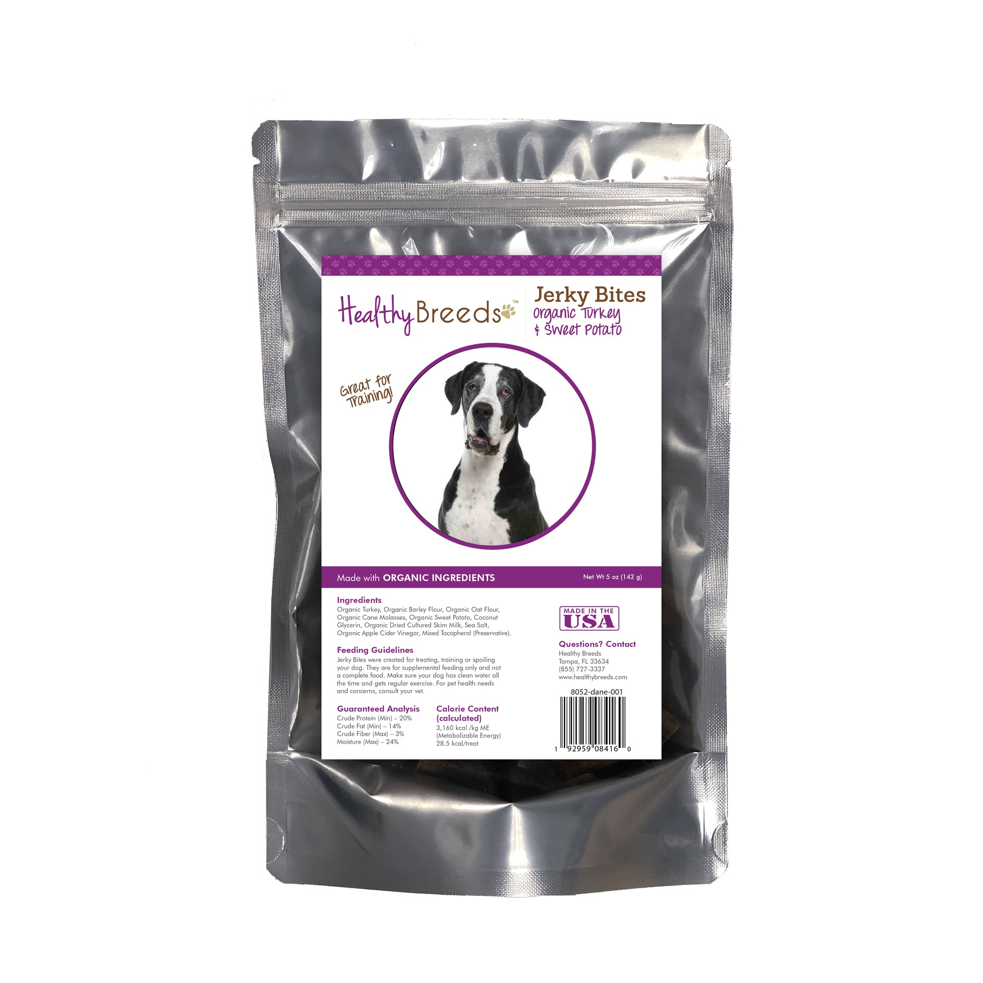 Great Dane Jerky Bites Turkey & Sweet Potato Recipe Dog Treats 5 oz