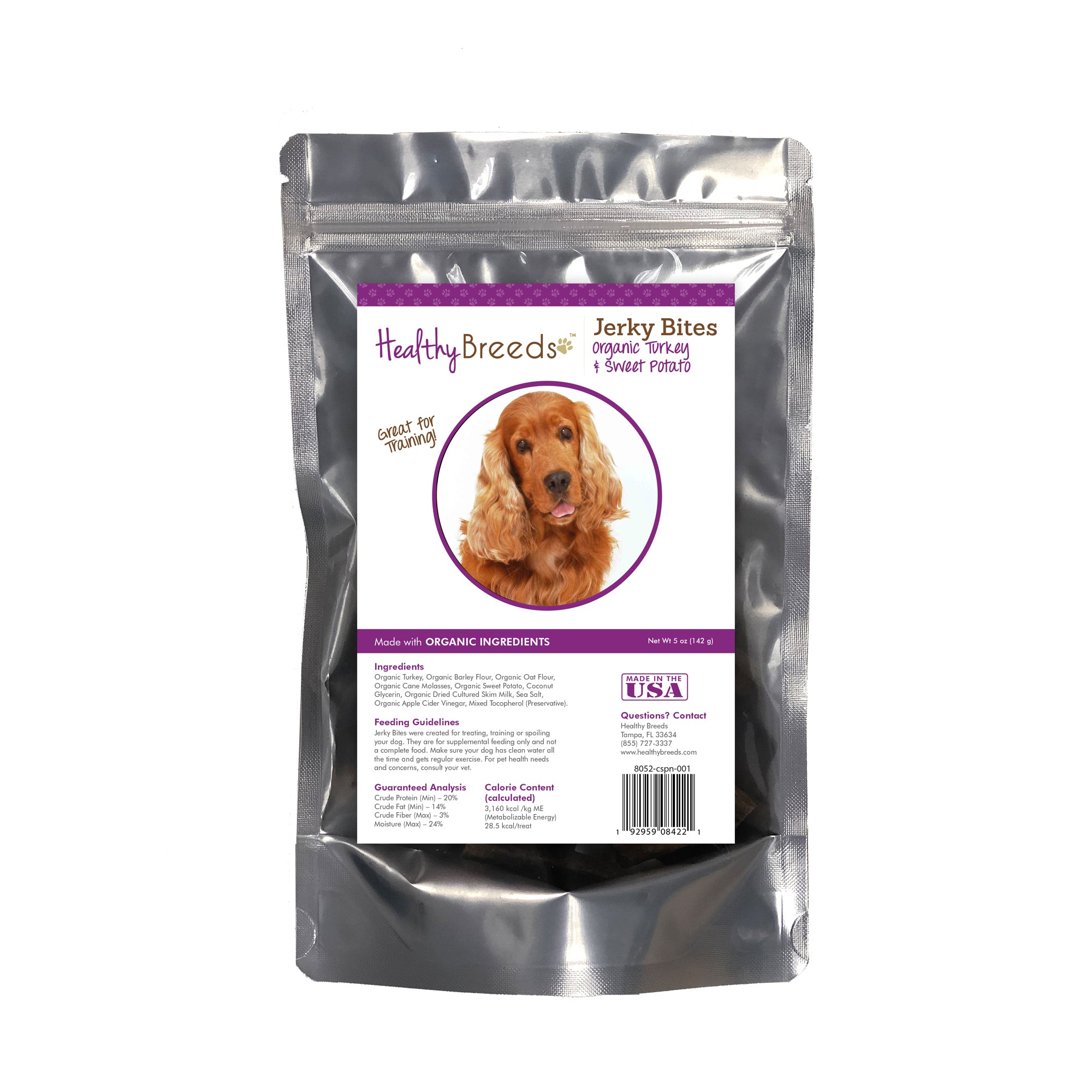 Cocker Spaniel Jerky Bites Turkey & Sweet Potato Recipe Dog Treats 5 oz