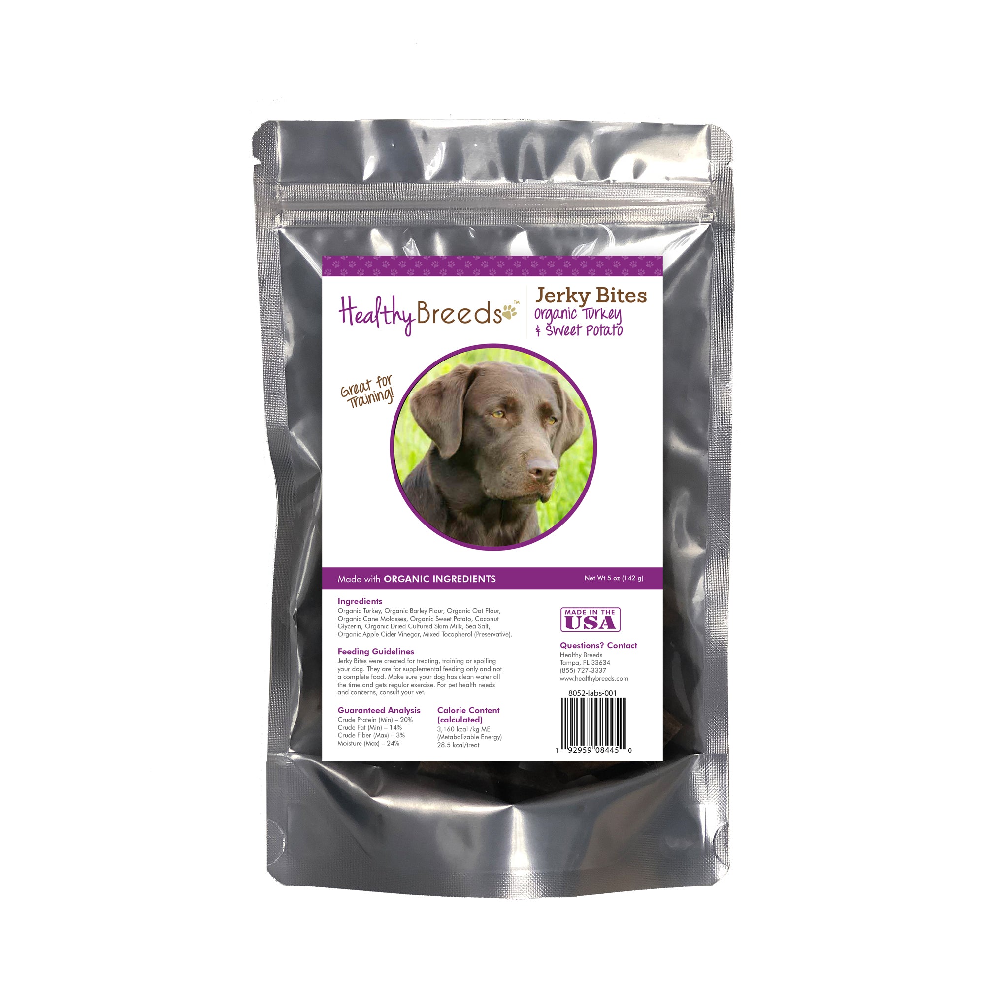 Labrador Retriever Jerky Bites Turkey & Sweet Potato Recipe Dog Treats 5 oz