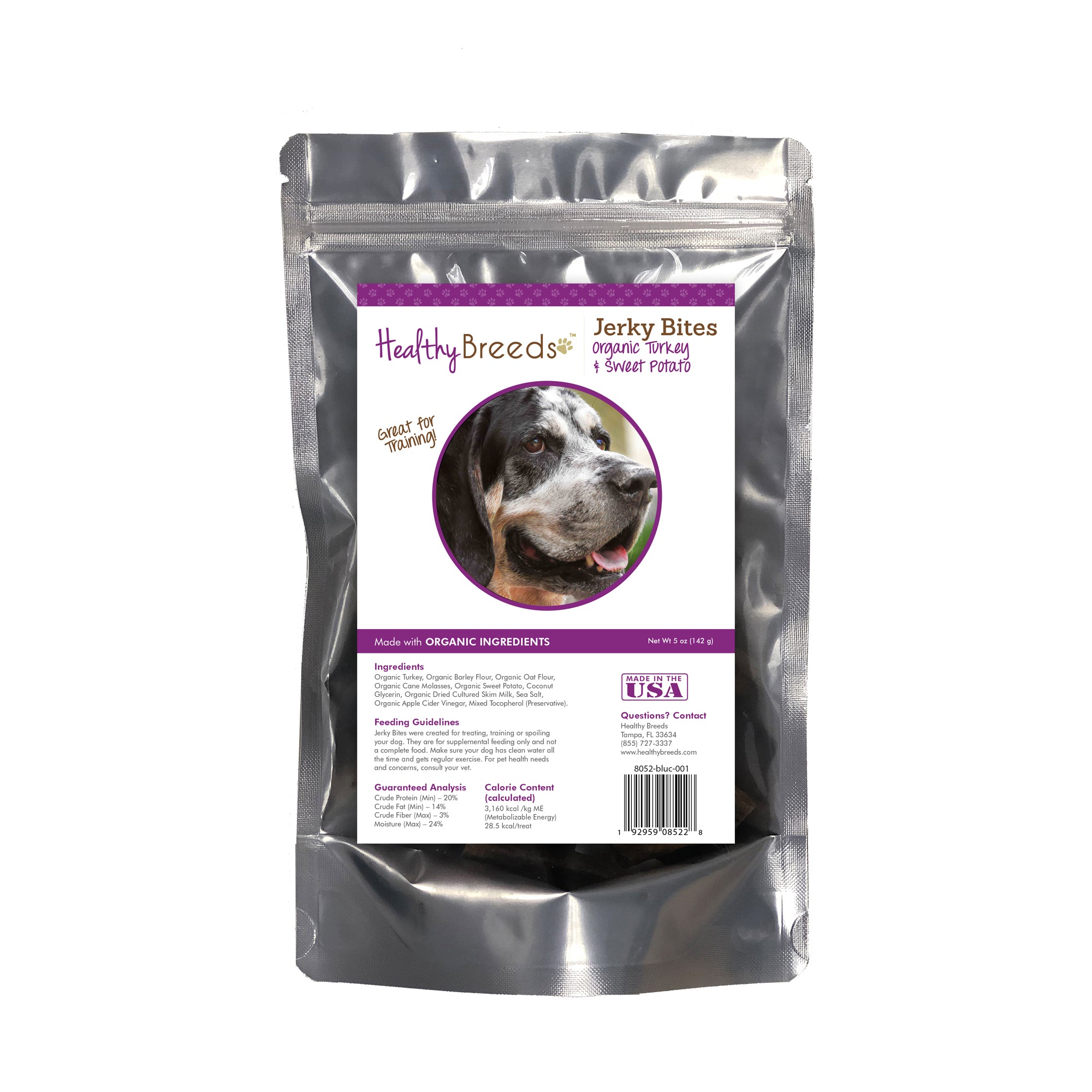 Bluetick Coonhound Jerky Bites Turkey & Sweet Potato Recipe Dog Treats 5 oz