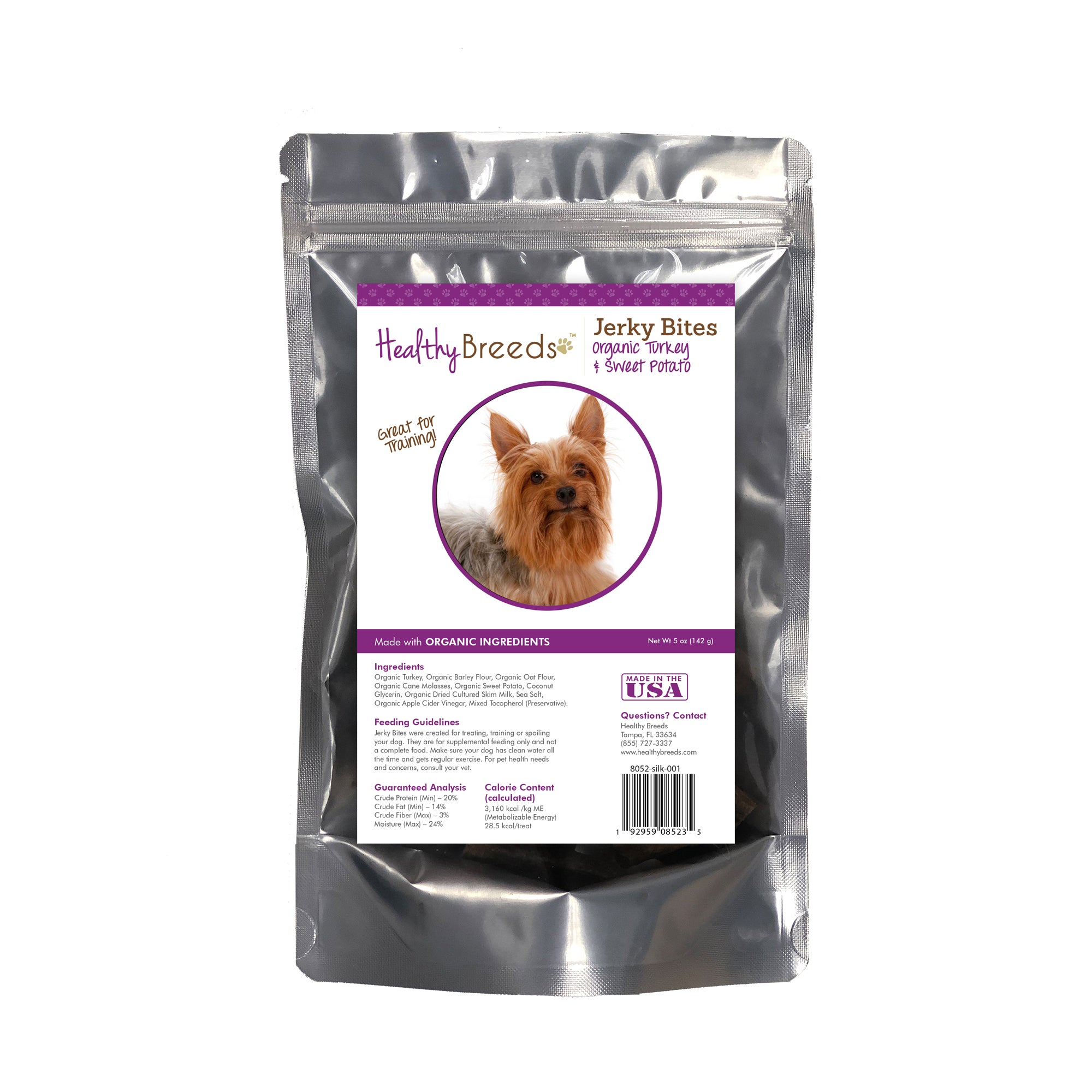 Silky Terrier Jerky Bites Turkey & Sweet Potato Recipe Dog Treats 5 oz