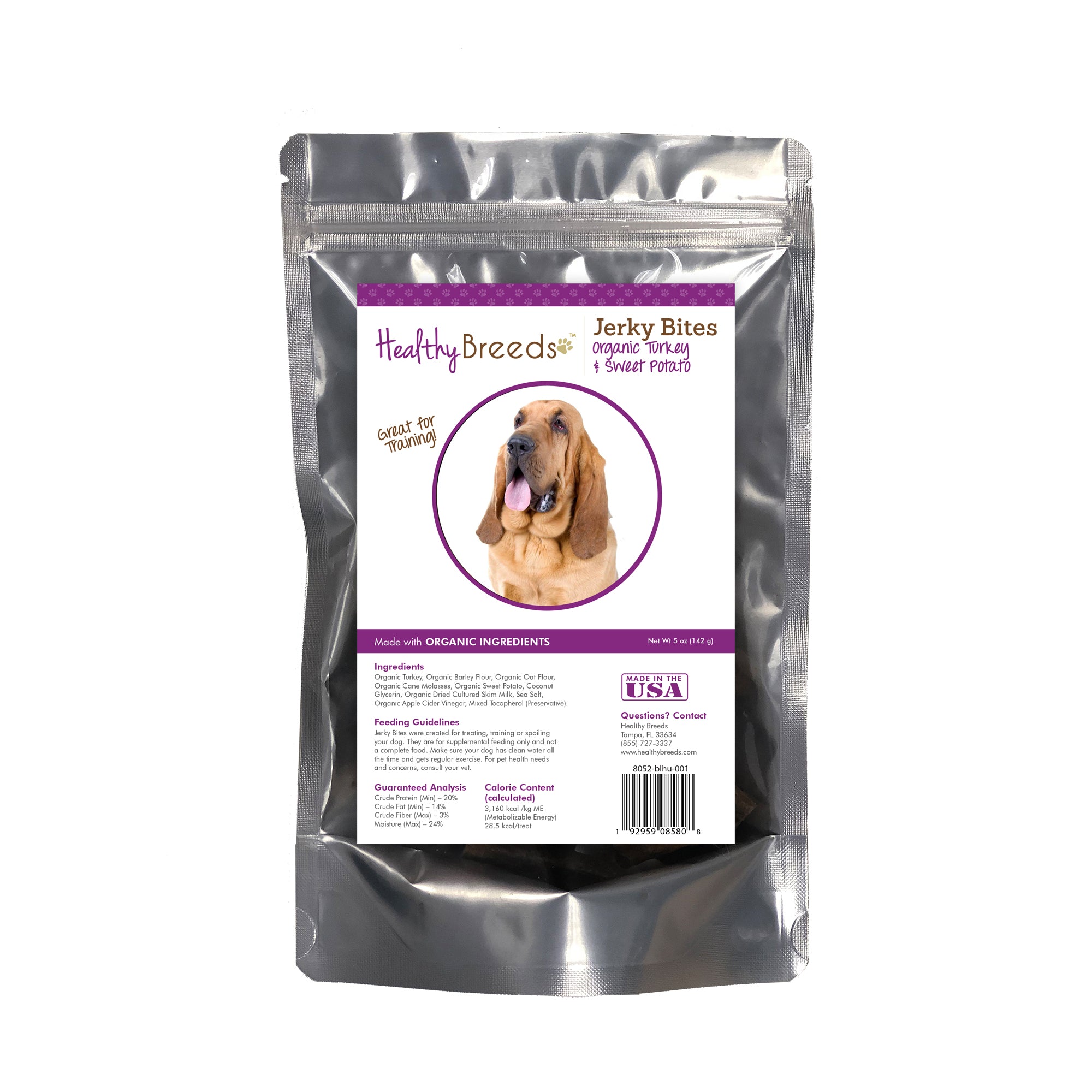 Bloodhound Jerky Bites Turkey & Sweet Potato Recipe Dog Treats 5 oz