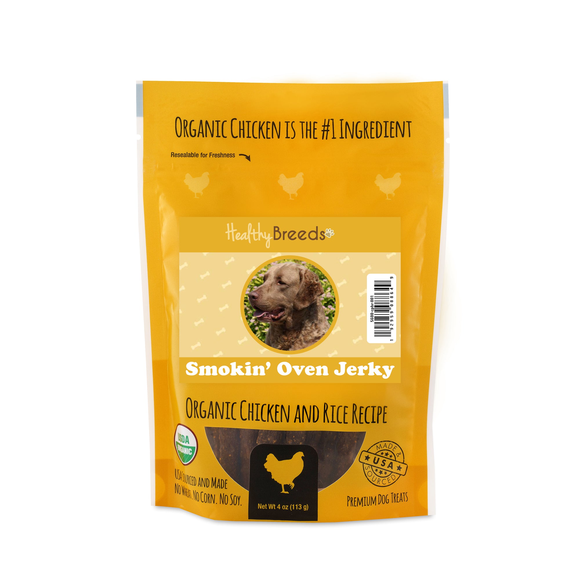 Chesapeake Bay Retriever Smokin' Oven Organic Chicken & Rice Recipe Jerky Dog Treats 4