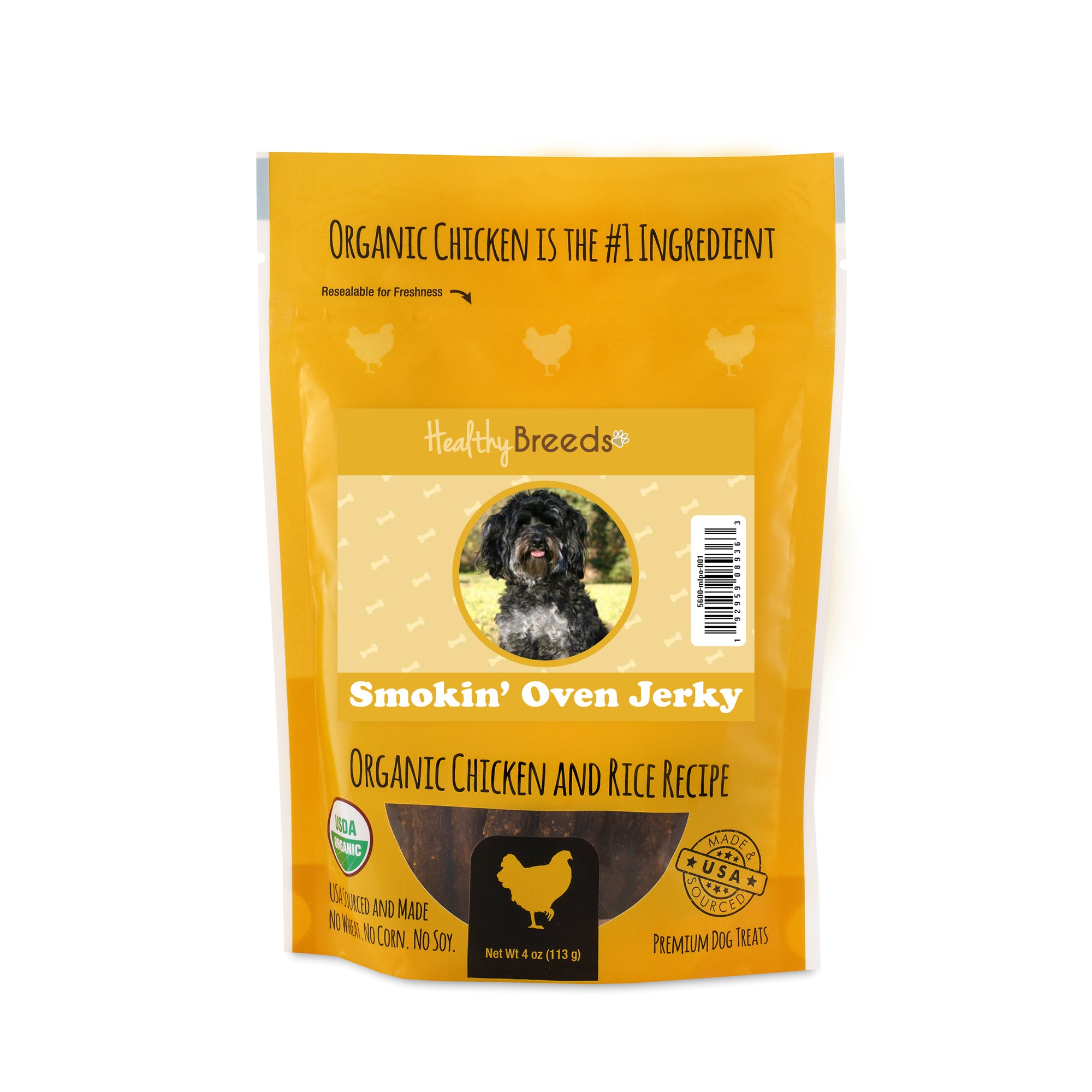 Maltipoo Smokin' Oven Organic Chicken & Rice Recipe Jerky Dog Treats 4 oz