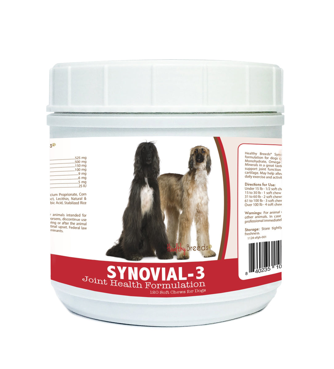 Afghan Hound Synovial-3 Joint Health Formulation Soft Chews 120 Count