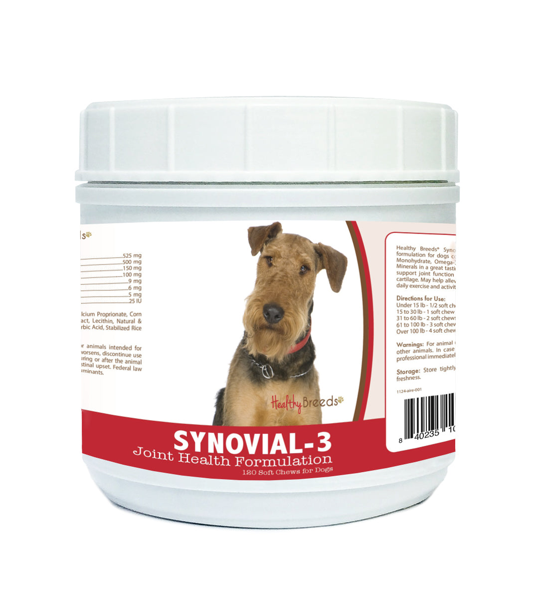 Airedale Terrier Synovial-3 Joint Health Formulation Soft Chews 120 Count
