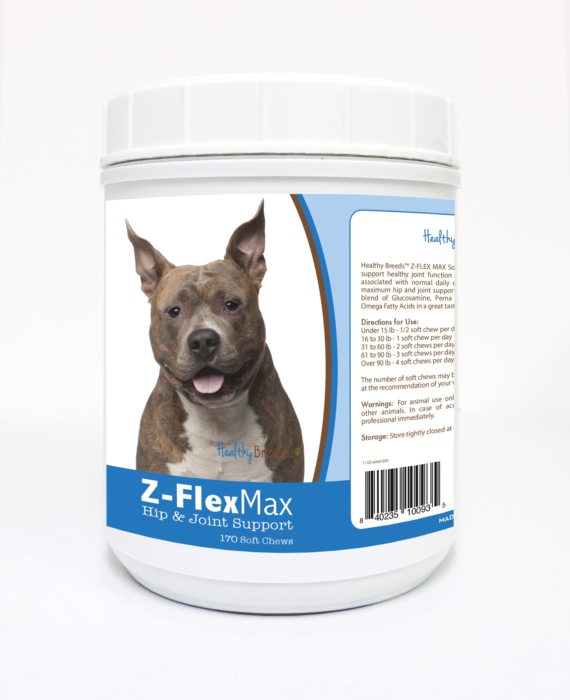 American Staffordshire Terrier Z-Flex Max Hip and Joint Soft Chews 170 Count