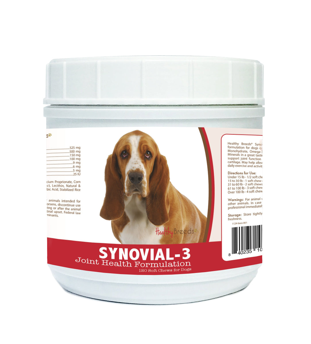 Basset Hound Synovial-3 Joint Health Formulation Soft Chews 120 Count