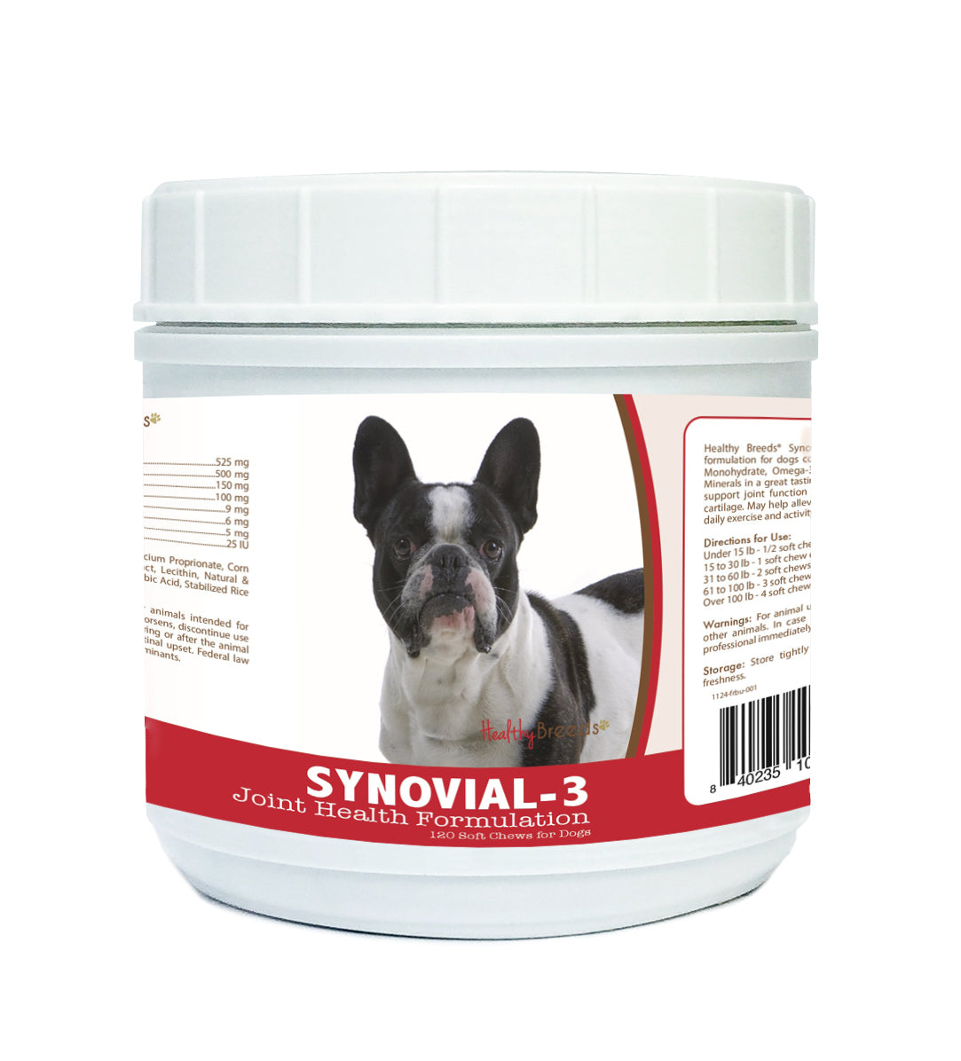 French Bulldog Synovial-3 Joint Health Formulation Soft Chews 120 Count
