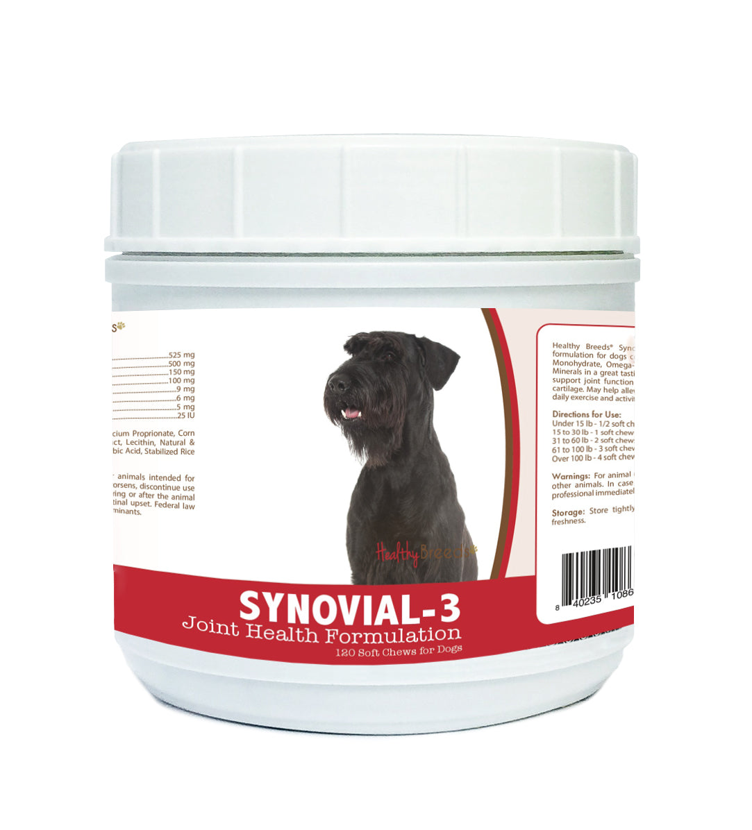 Giant Schnauzer Synovial-3 Joint Health Formulation Soft Chews 120 Count