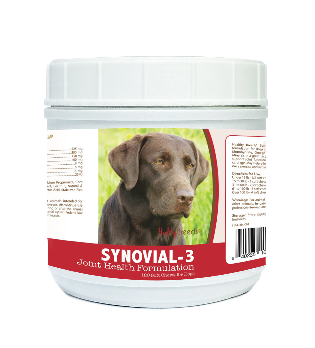 Labrador Retriever Synovial-3 Joint Health Formulation Soft Chews 120 Count